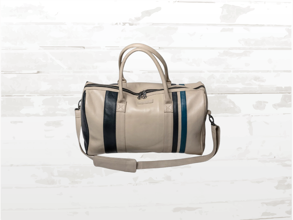 Bag Ari Vatanen Pikes Peak 1988 Leather Weekender Ecru Beige