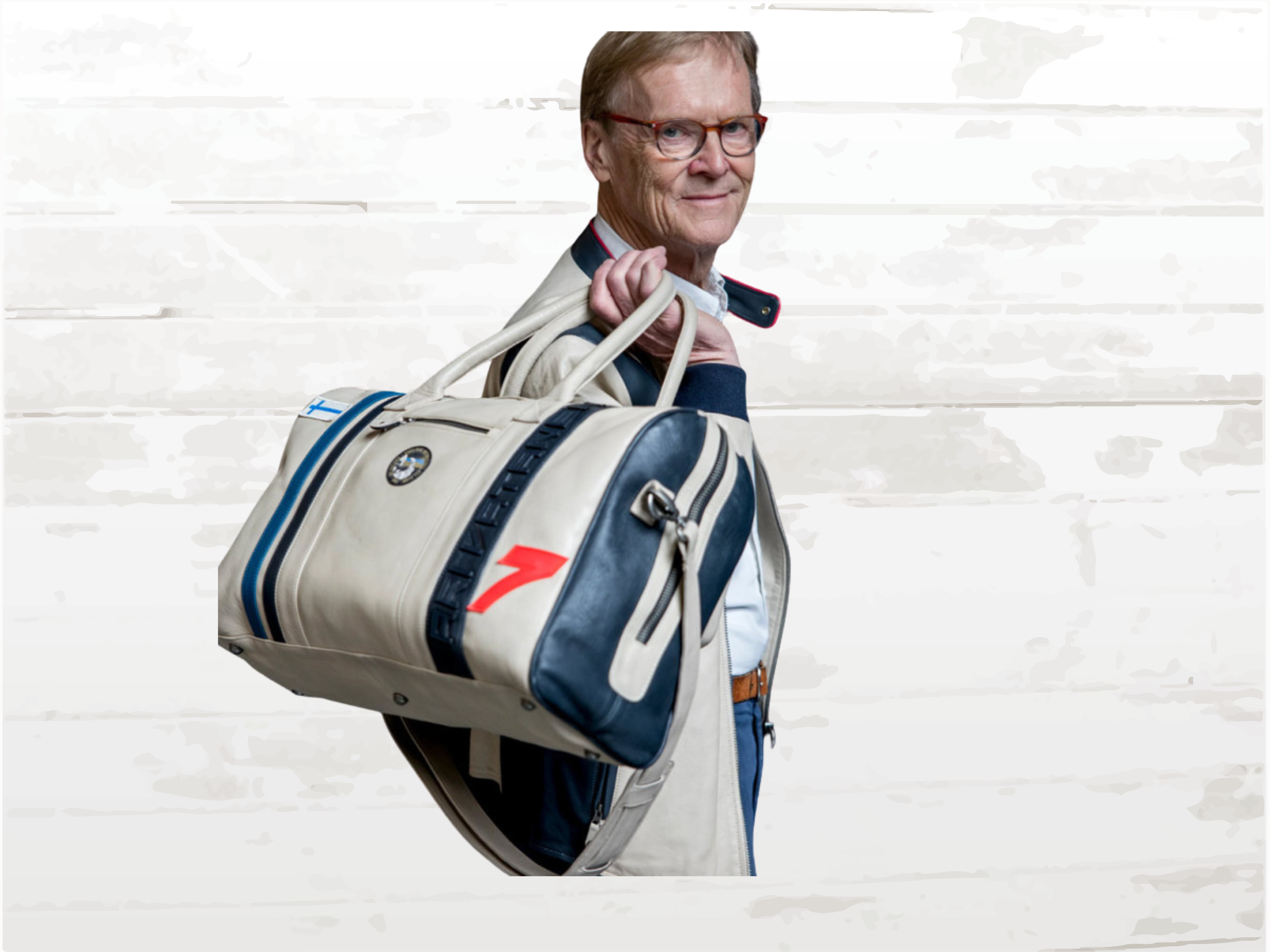 Bag Ari Vatanen Pikes Peak 1988 Leather Weekender Ecru Beige