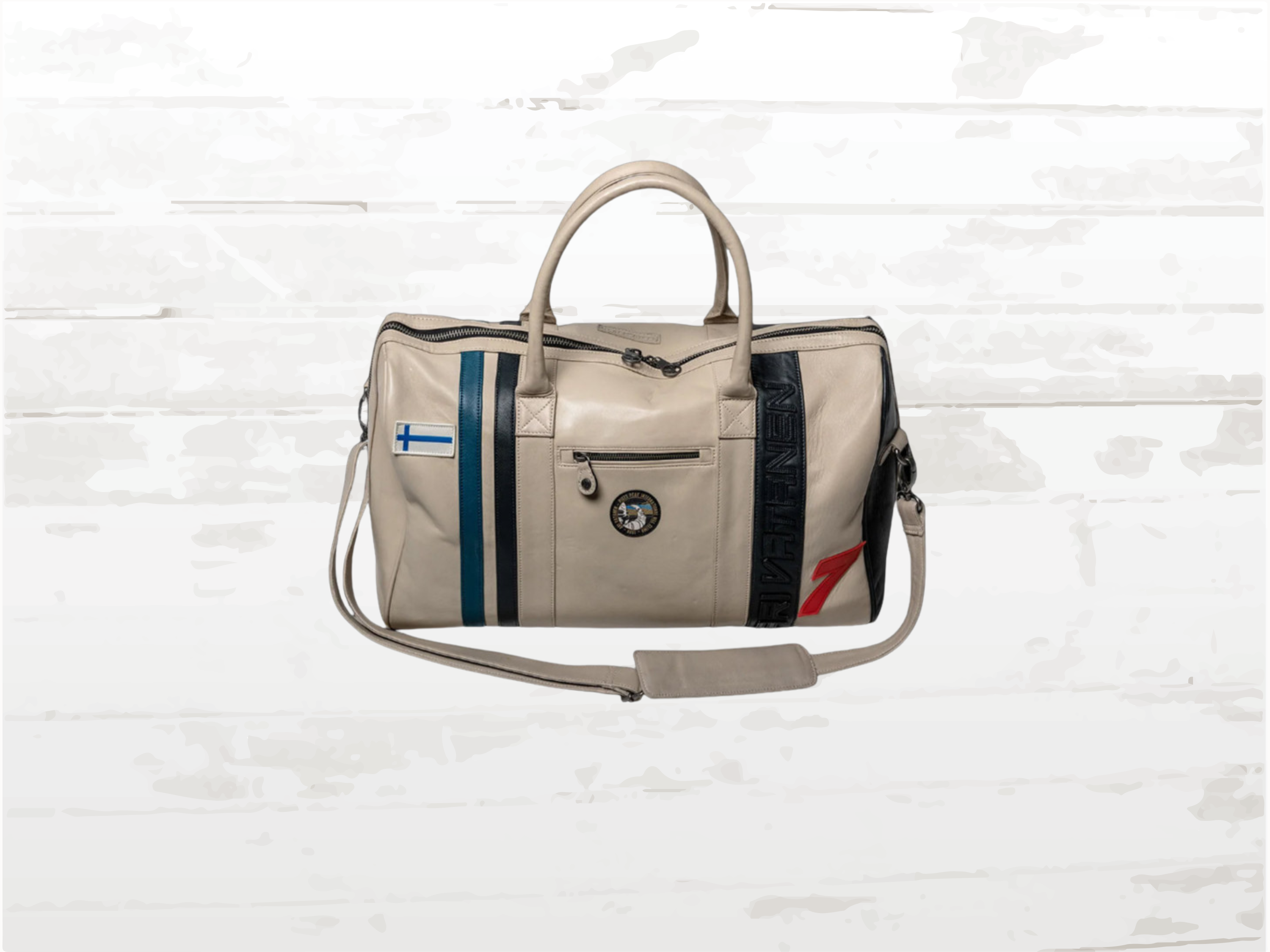 Bag Ari Vatanen Pikes Peak 1988 Leather Weekender Ecru Beige