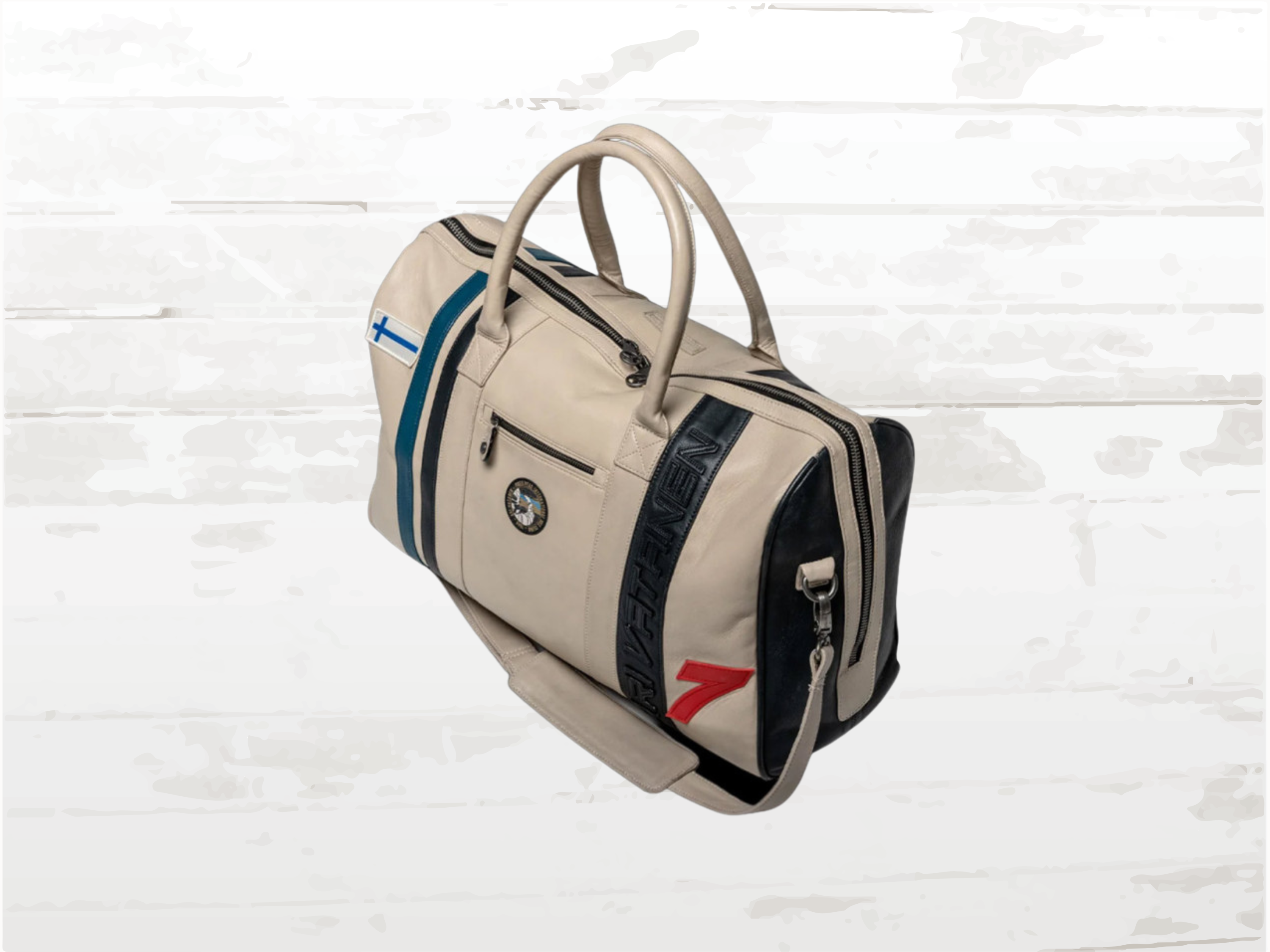 Bag Ari Vatanen Pikes Peak 1988 Leather Weekender Ecru Beige