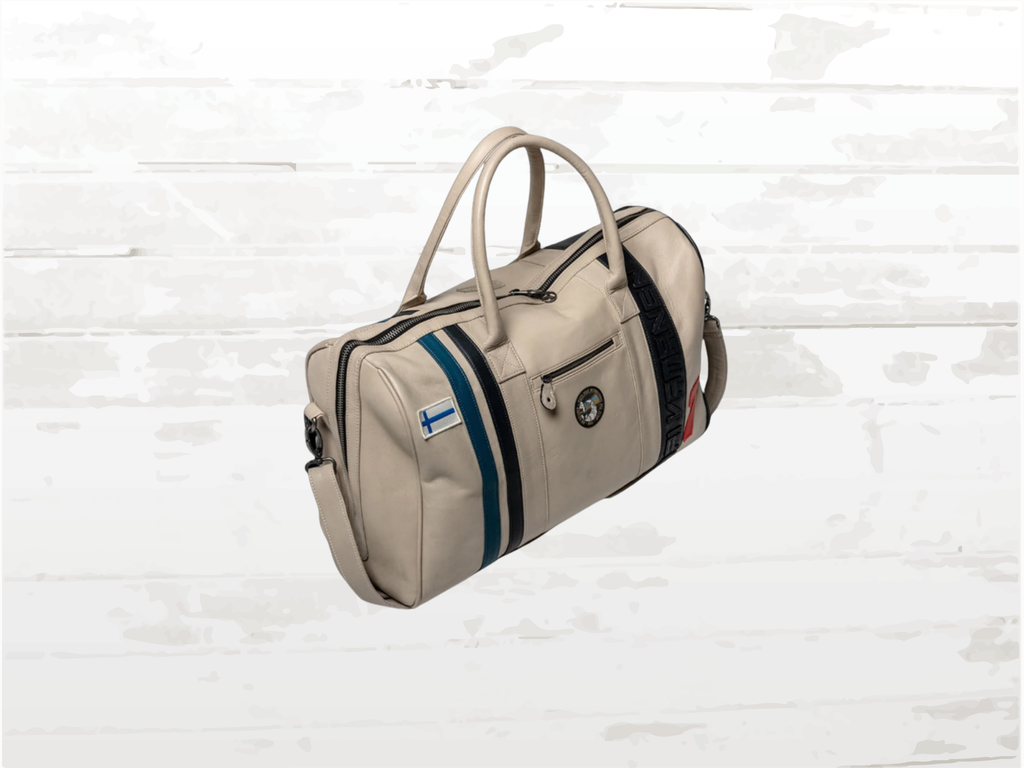 Bag Ari Vatanen Pikes Peak 1988 Leather Weekender Ecru Beige