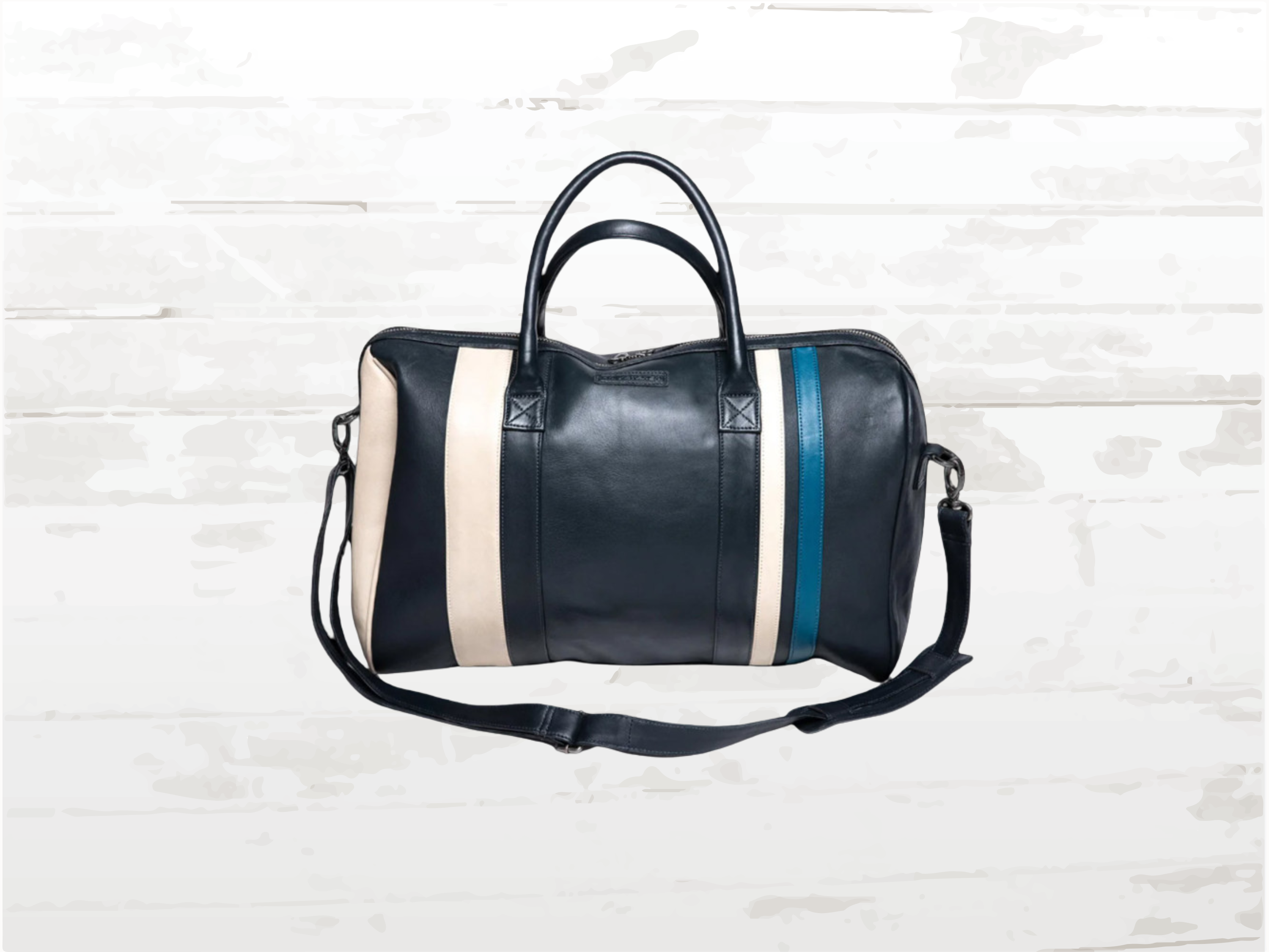 Bag Weekender Leather Ari Vatanen Pikes Peak 1988 Navy Blue
