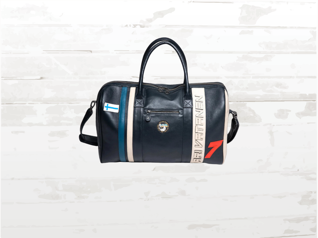 Bag Weekender Leather Ari Vatanen Pikes Peak 1988 Navy Blue