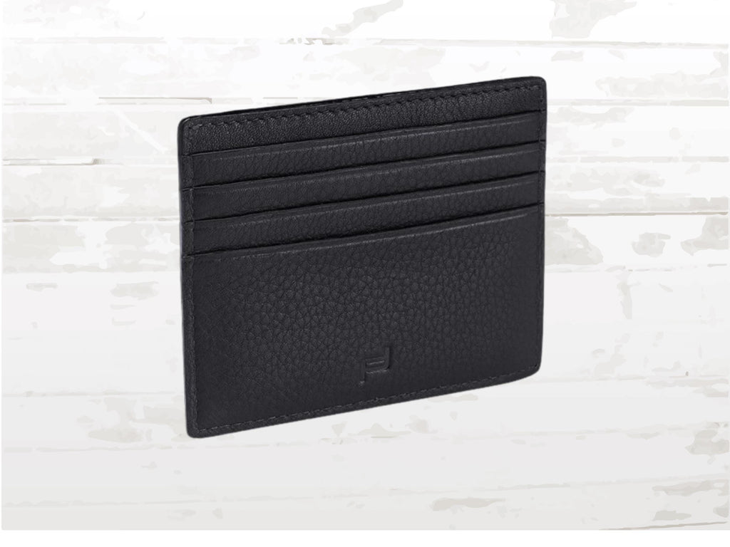 Porsche Design Leather Card Holder Wallet: Black RFID Business Wallet