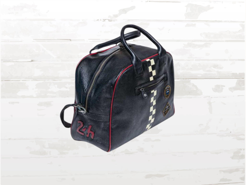 Le Mans Sheepskin Leather Helmet Bag: Motorsport Travel Duffle