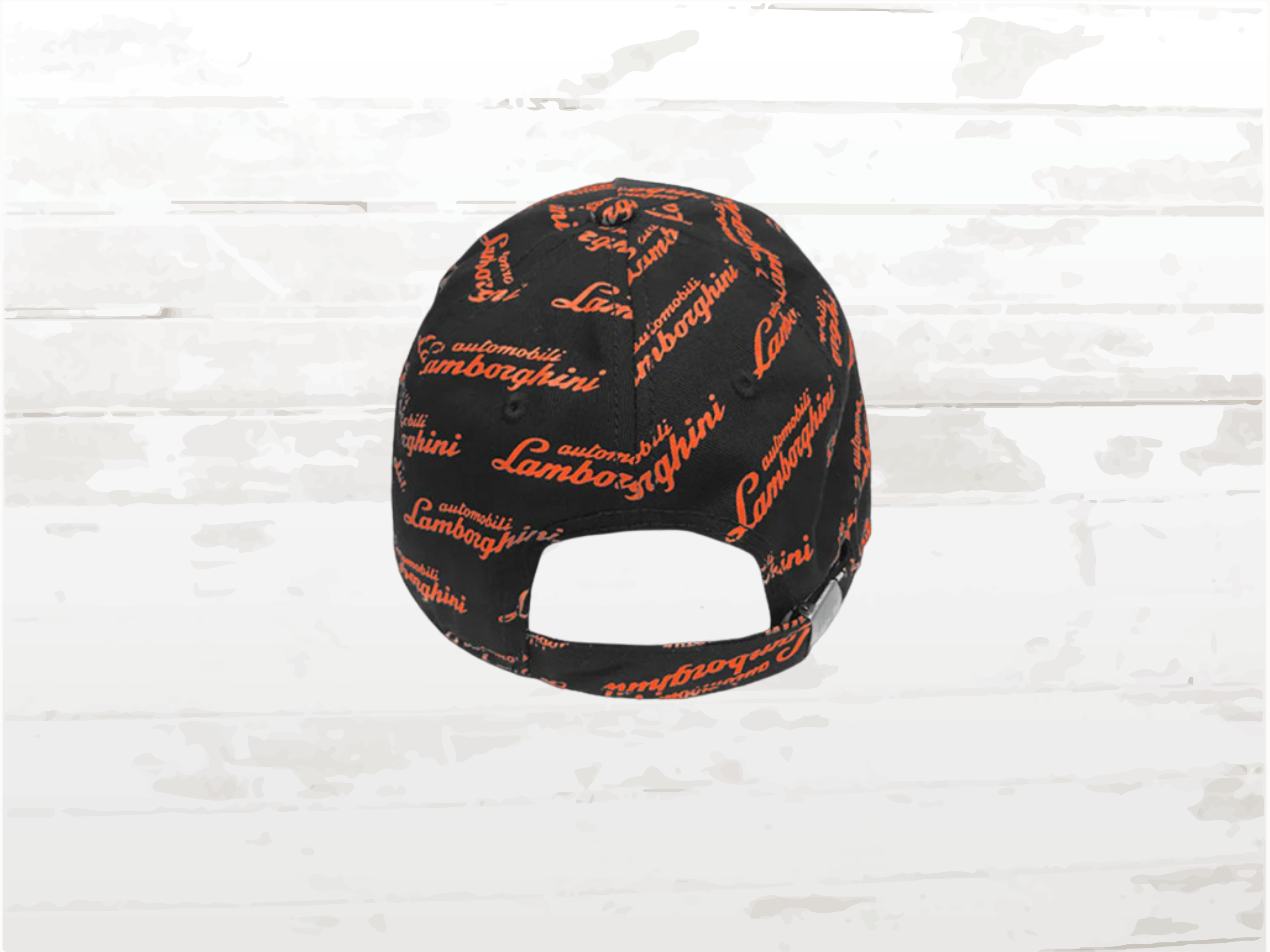 Lamborghini Automobili Cap, Black & Orange, Adjustable Motorsport Hat