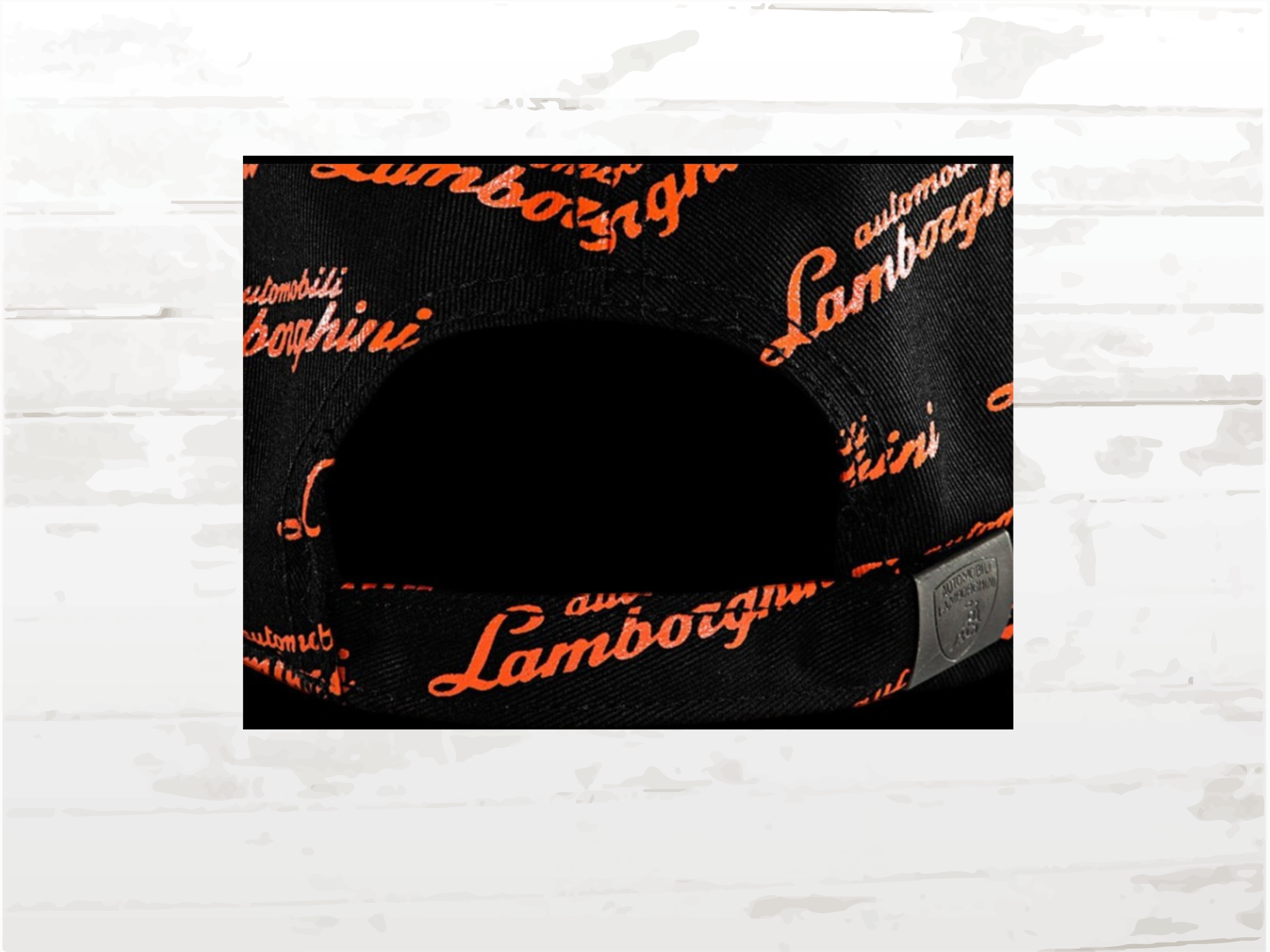 Lamborghini Automobili Cap, Black & Orange, Adjustable Motorsport Hat