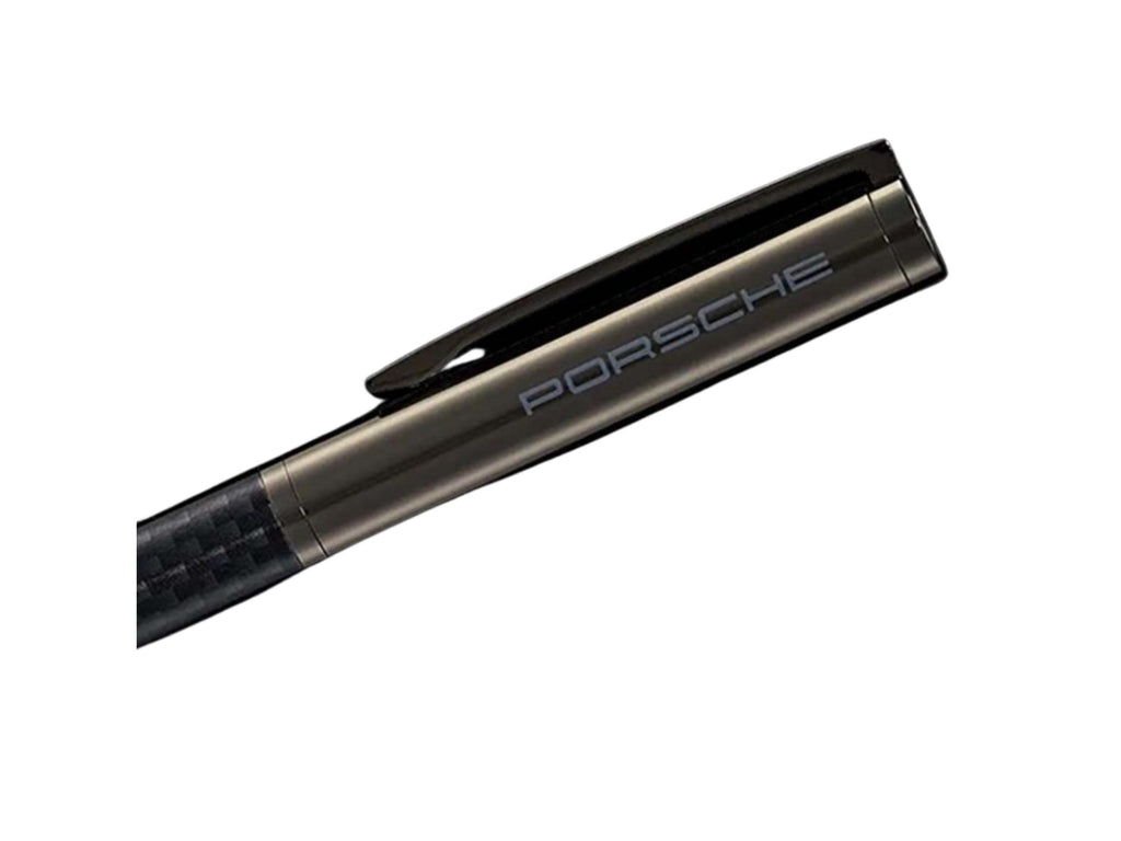 Porsche Cayman Rollerball Pen: Carbon Fiber Design, Dark Grey Metallic