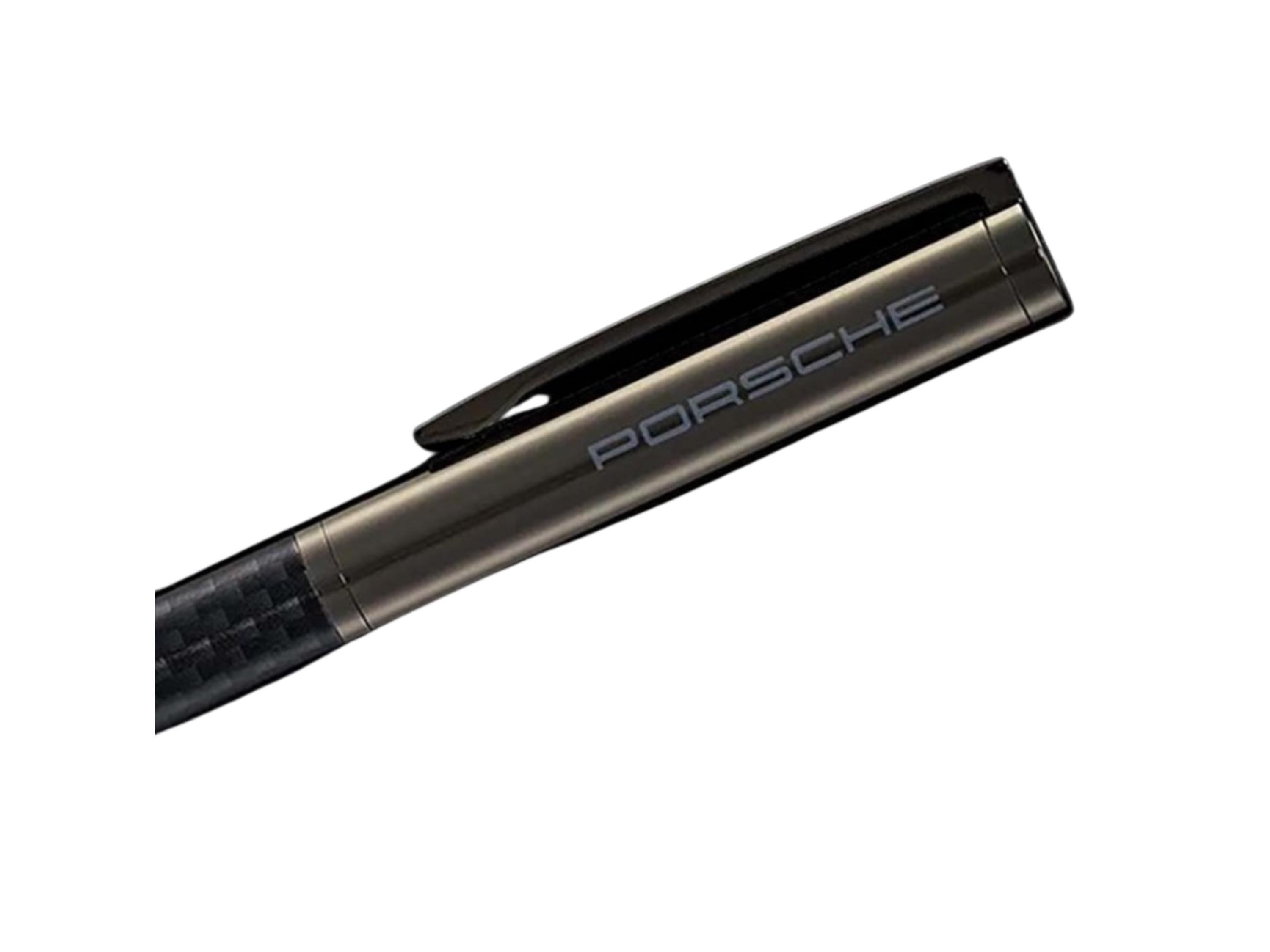 Porsche Cayman Rollerball Pen: Carbon Fiber Design, Dark Grey Metallic