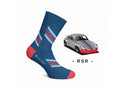 Porsche 911 RSR Racing Socks: Blue & Orange | Premium Cotton Motorsport Socks