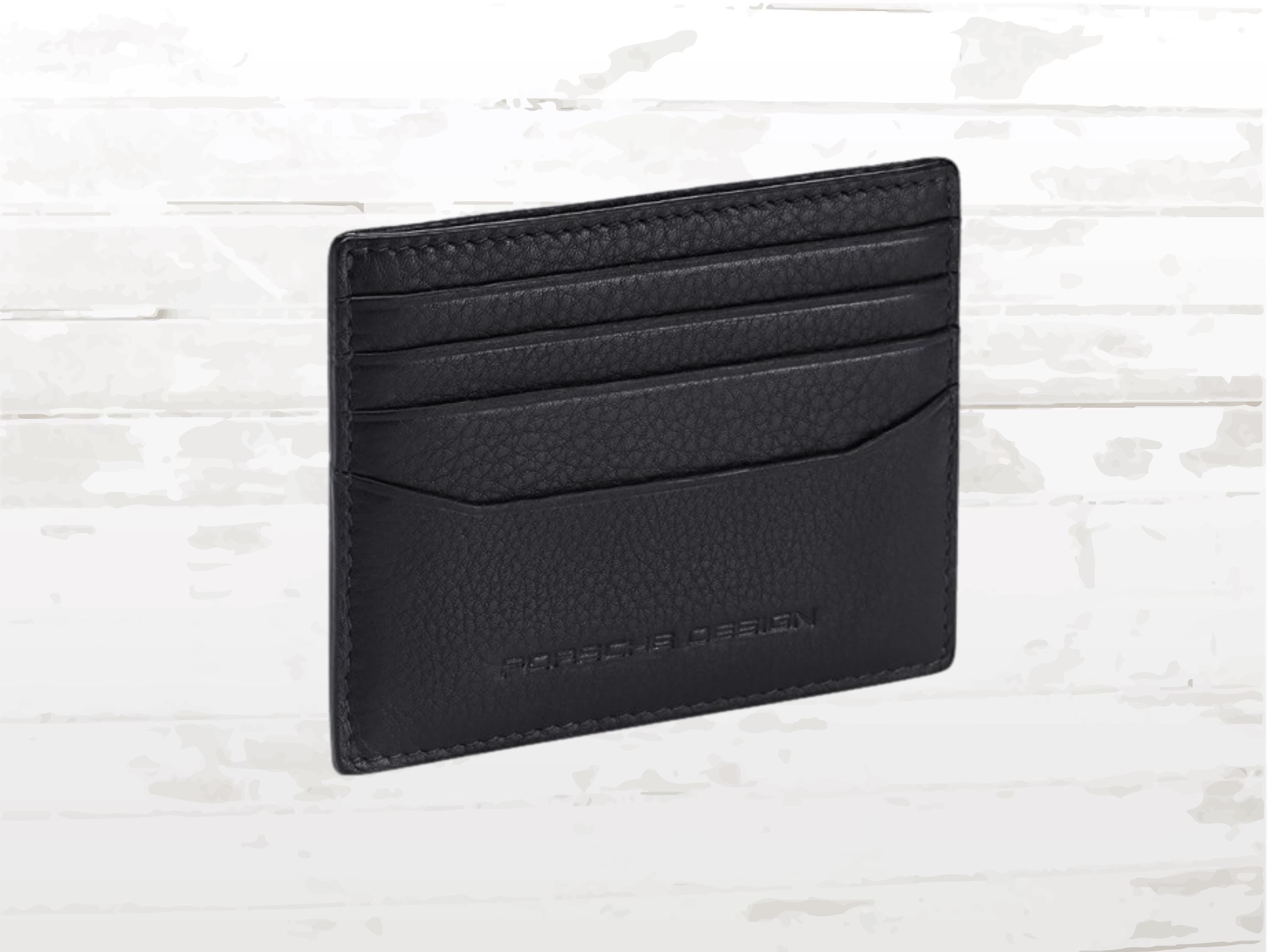 Porsche Design Leather Card Holder Wallet: Black RFID Business Wallet