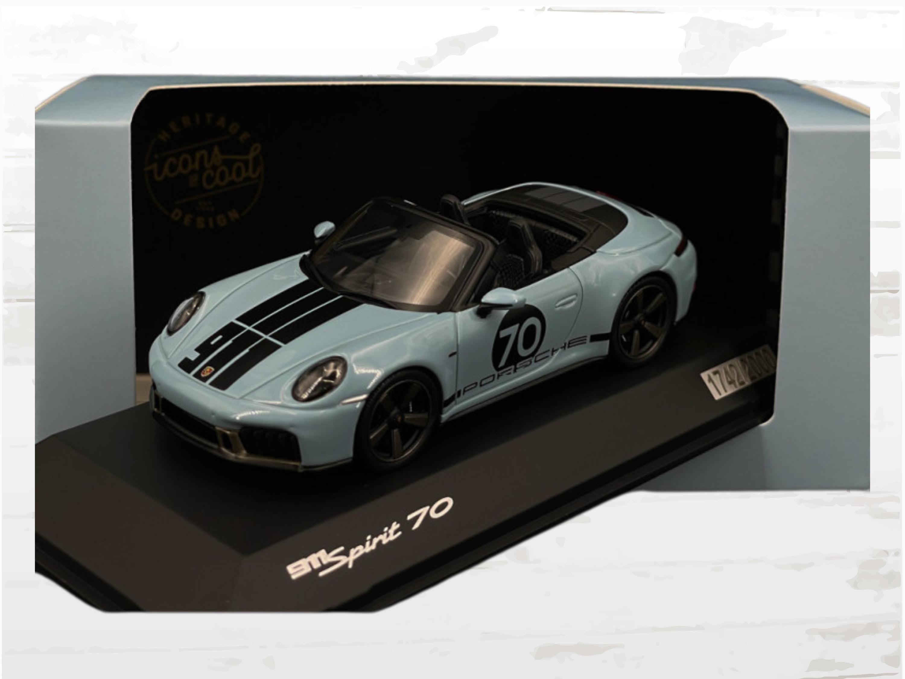 Porsche 911 Spirit 70 Type 992 Cabriolet 2025 Messen Blue 1/43, Limited Edition model