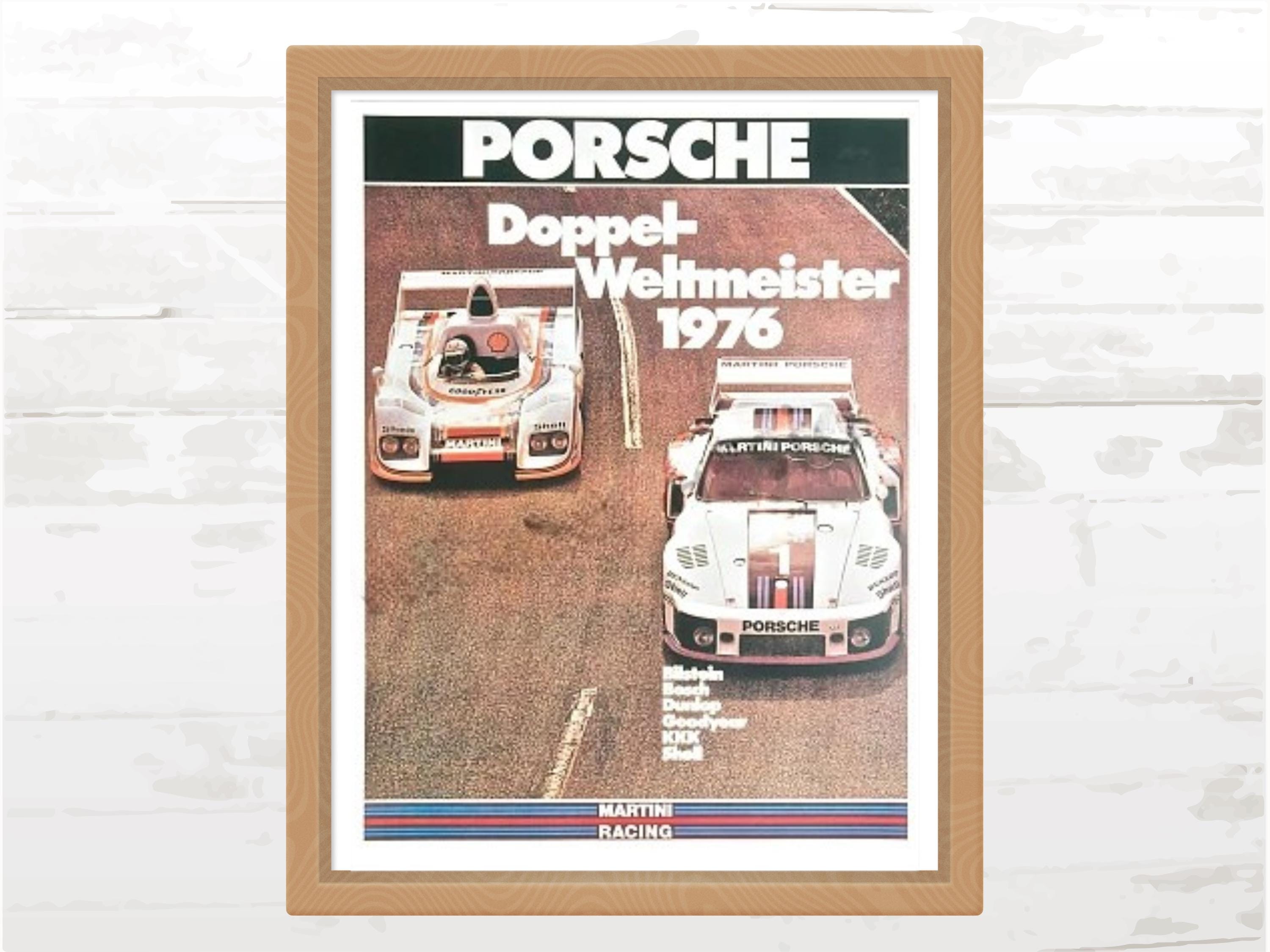 Porsche Poster Doppel-Weltmeister 1976 Poster, Martini Racing , Car fans gift