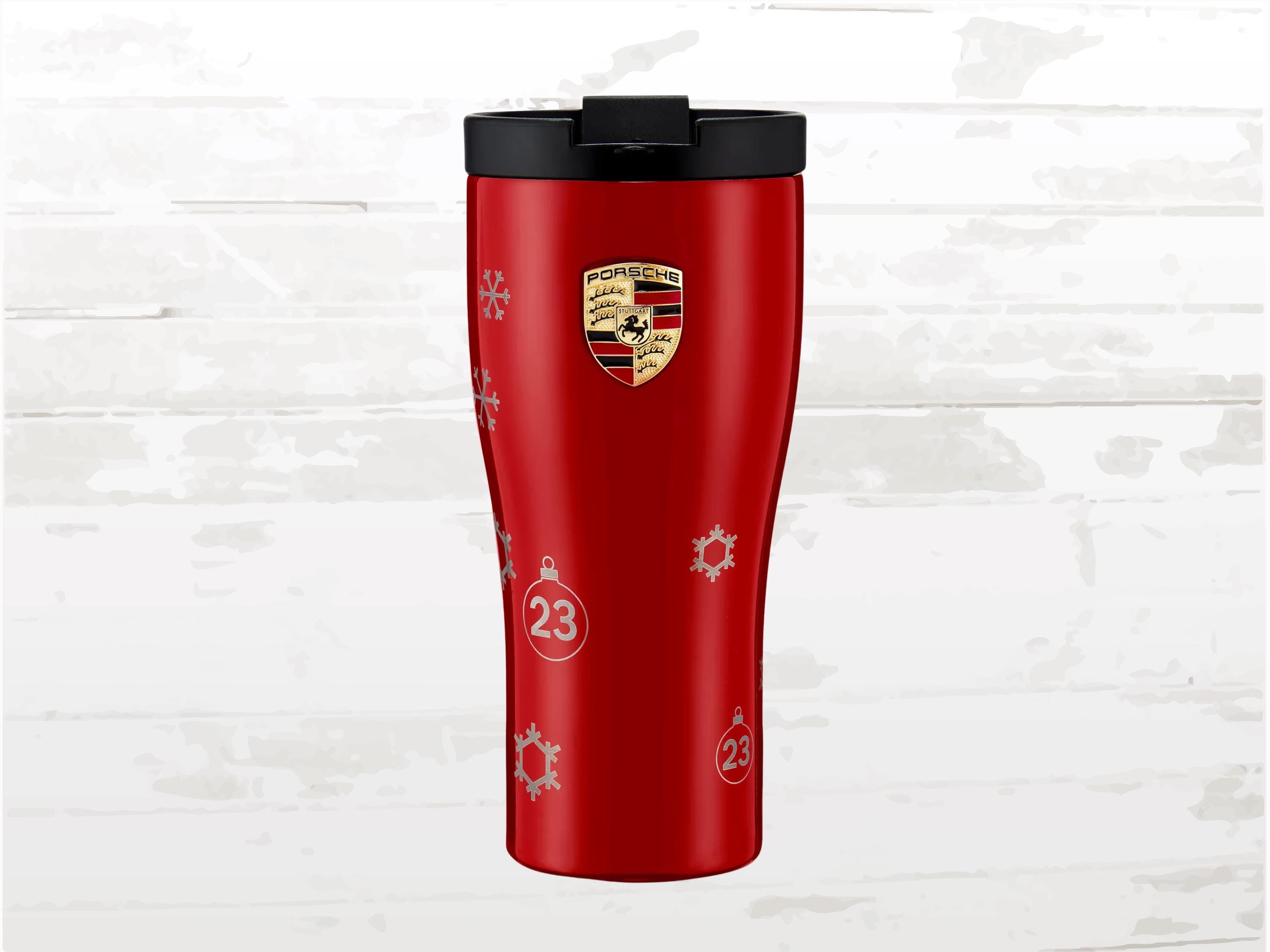Porsche 917 Salzburg Winter Edition Travel Mug, Red Thermal Cup 460ml, Christmas Gift, Leak-Proof Double Wall Stainless Steel