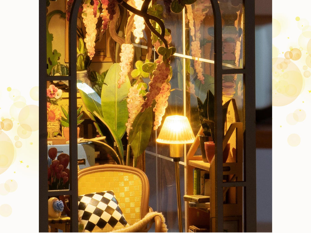 DIY Garden Book Nook Kit: Greenhouse Shelf Insert, French Style Miniature