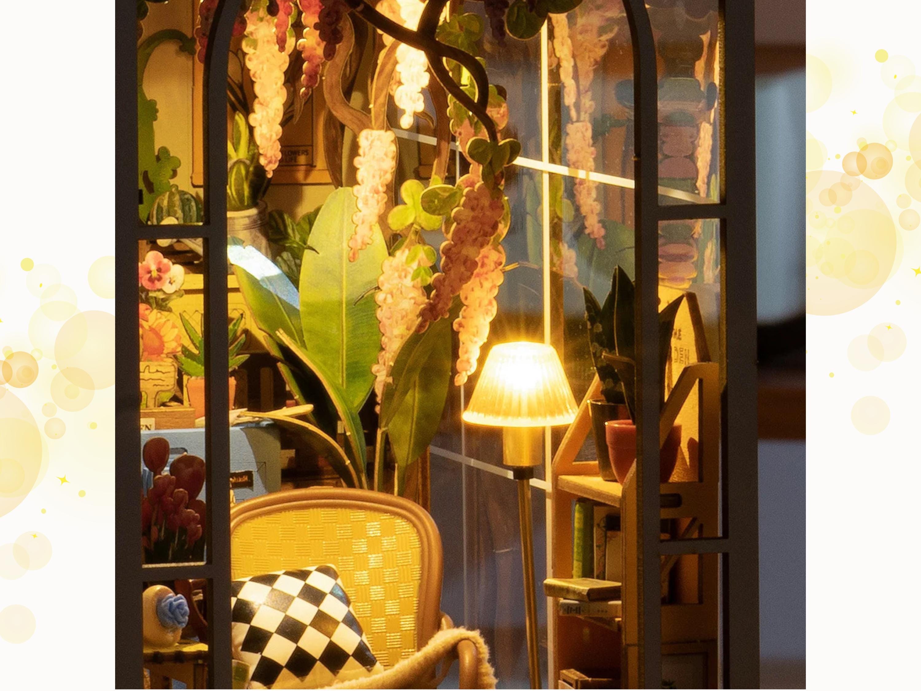 DIY Garden Book Nook Kit: Greenhouse Shelf Insert, French Style Miniature