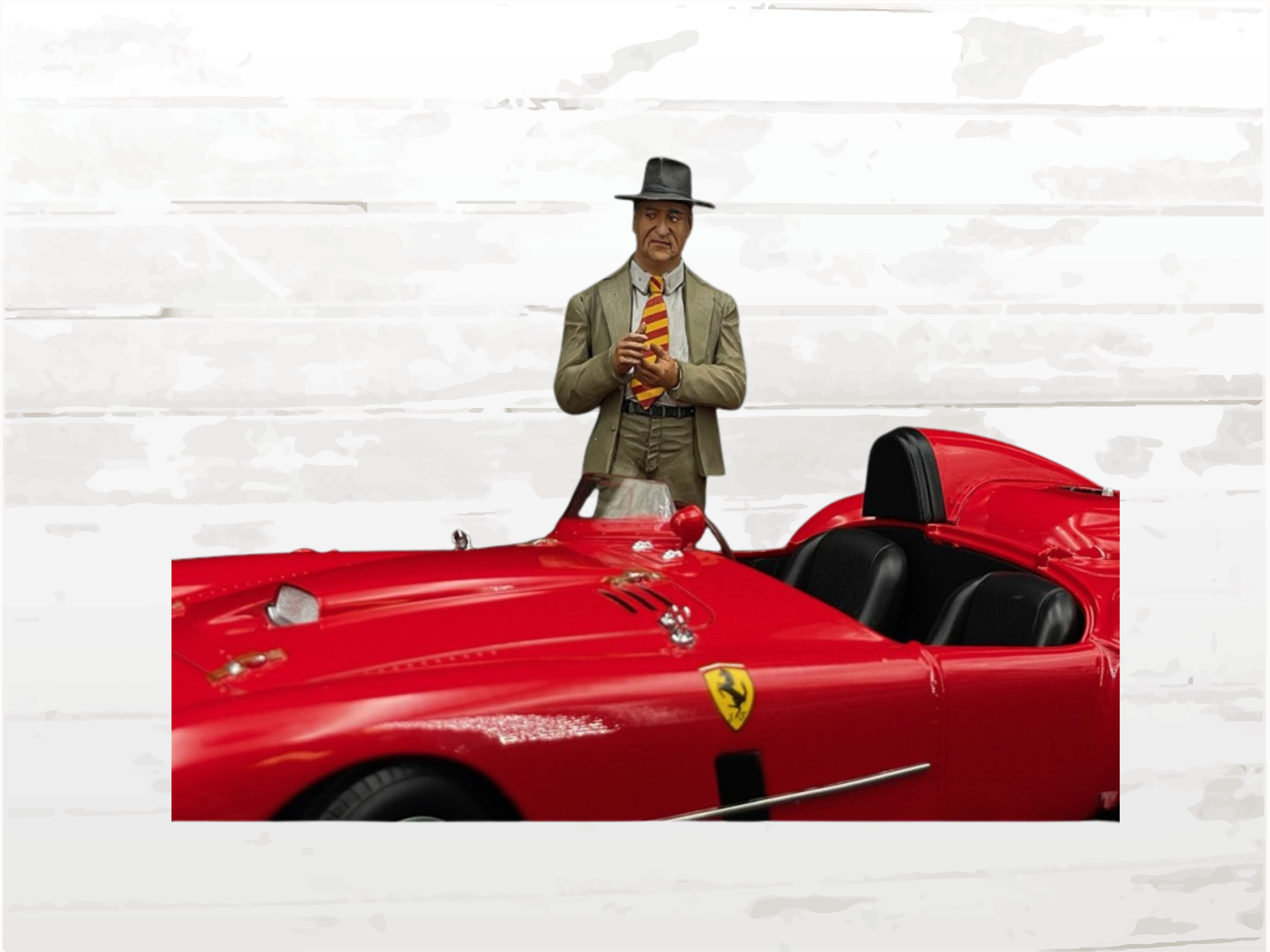 Enzo Ferrari Figurine 1/18 Scale – Motorsport Collector Diorama Figure