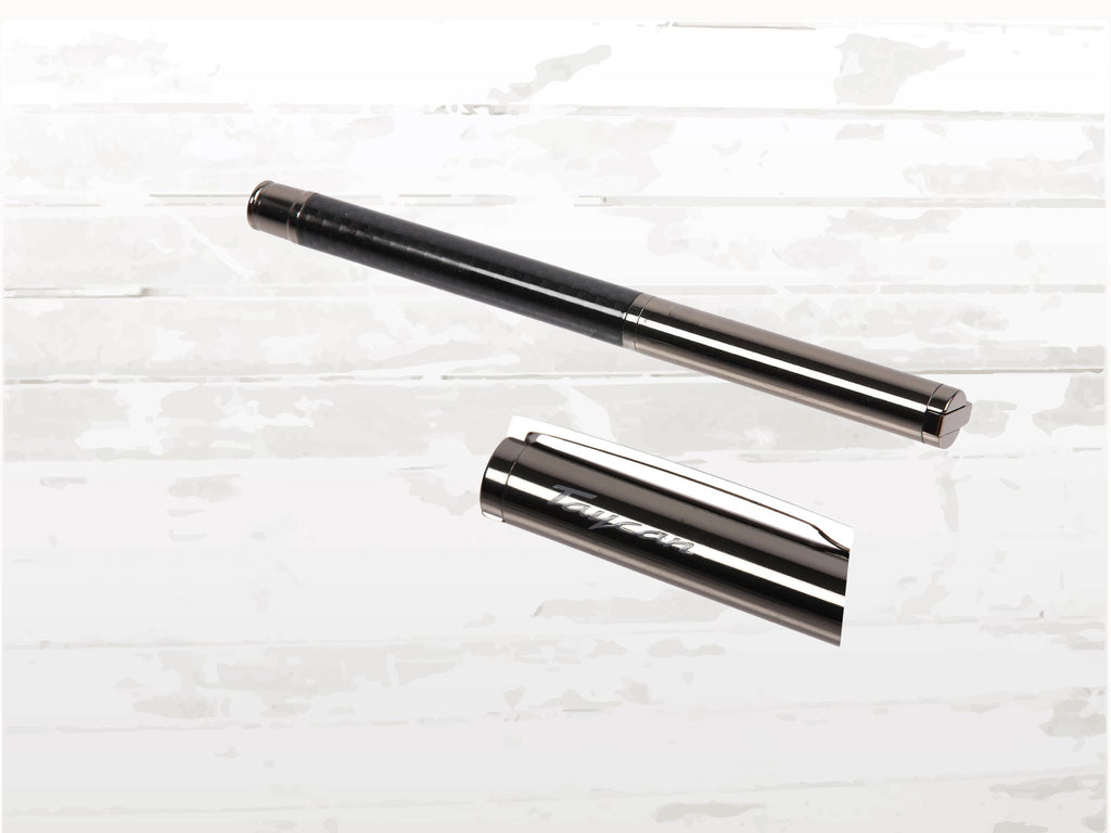 Porsche Taycan Rollerball pen | Dark Grey Metallic Carbon Design | Christmas Gift & Stocking Filler