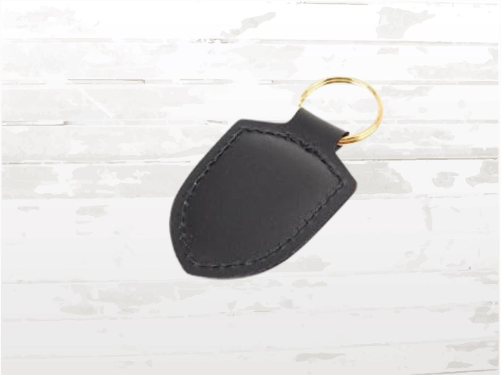 Porsche Crest Keyring Essential | Black Leather