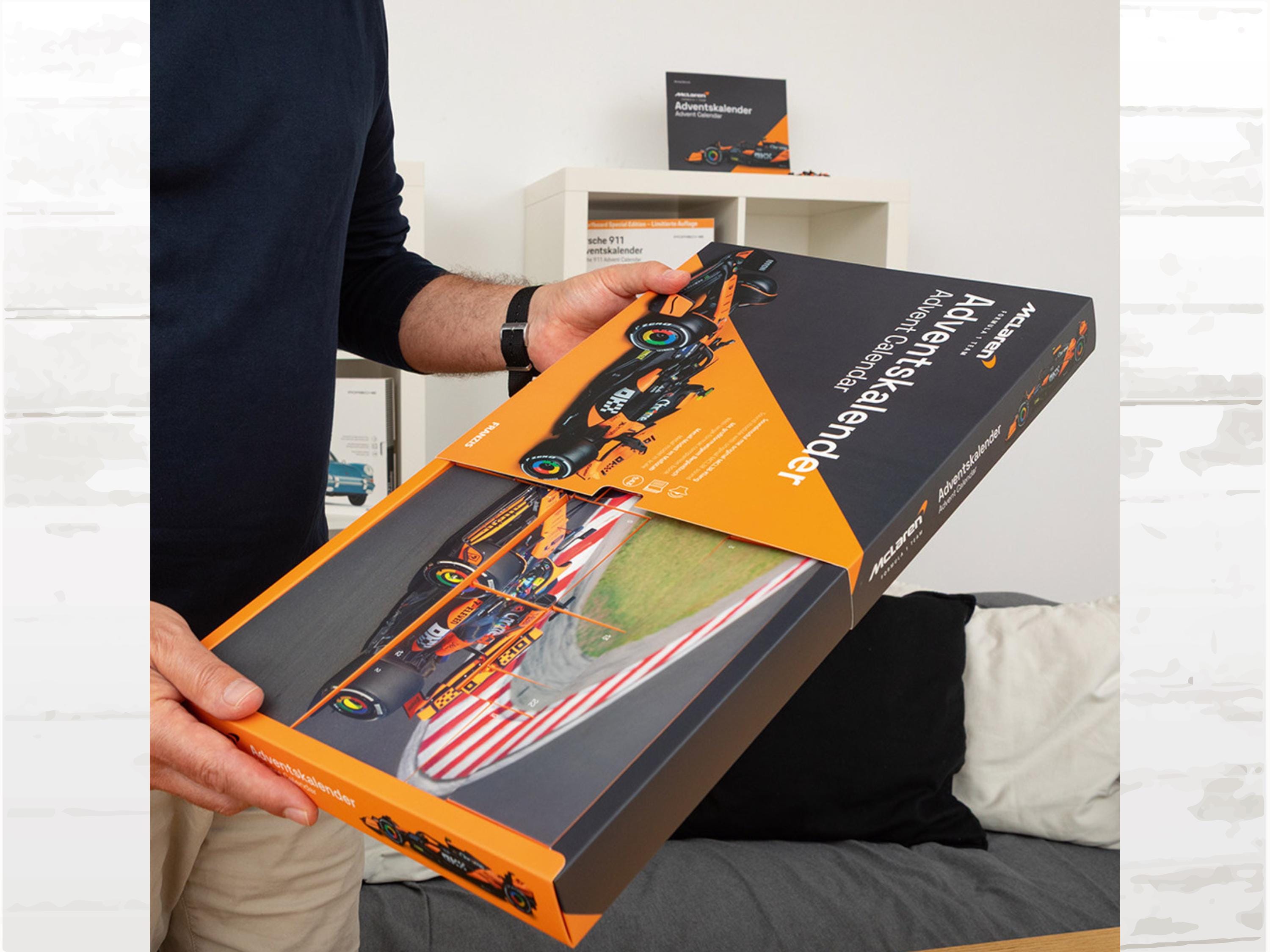 McLaren F1 Advent Calendar | 24-Day Build Kit with 1:43 Model Car + Engine Sound Base | Formula One Christmas Gift for Racing Fans