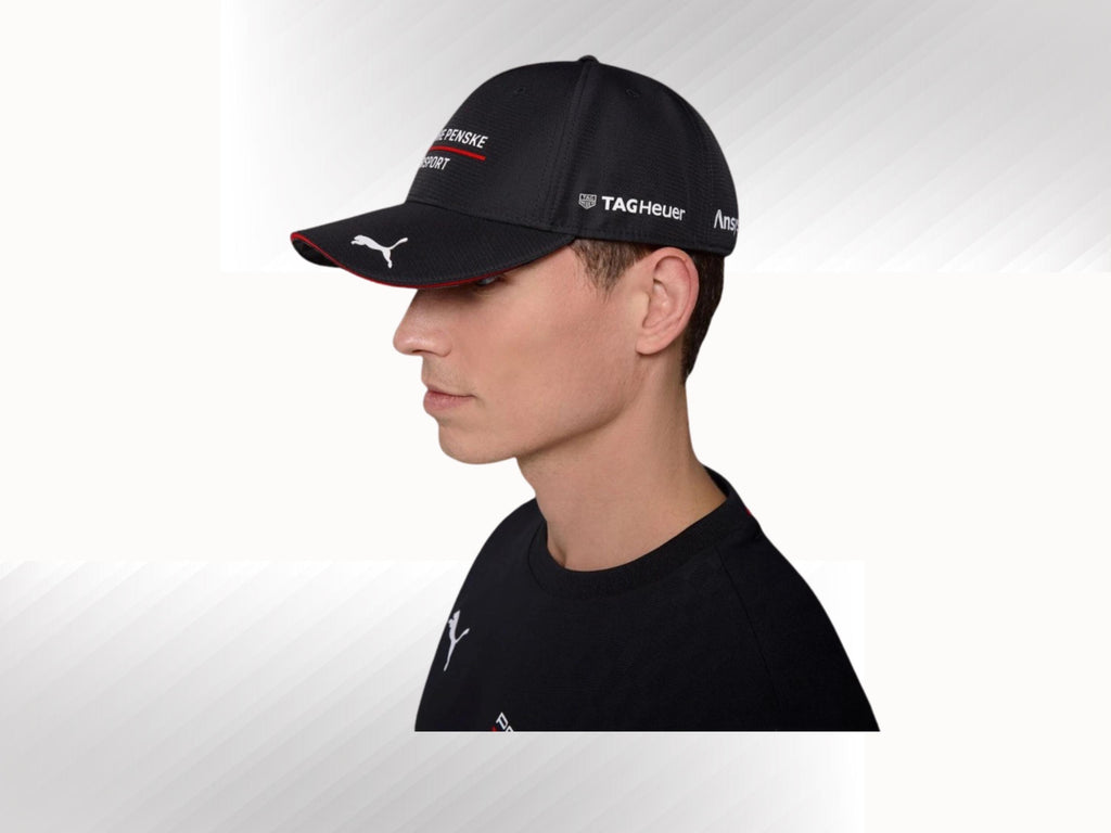 Porsche Motorsport Hat: Black Racing Cap with Sponsor Logos