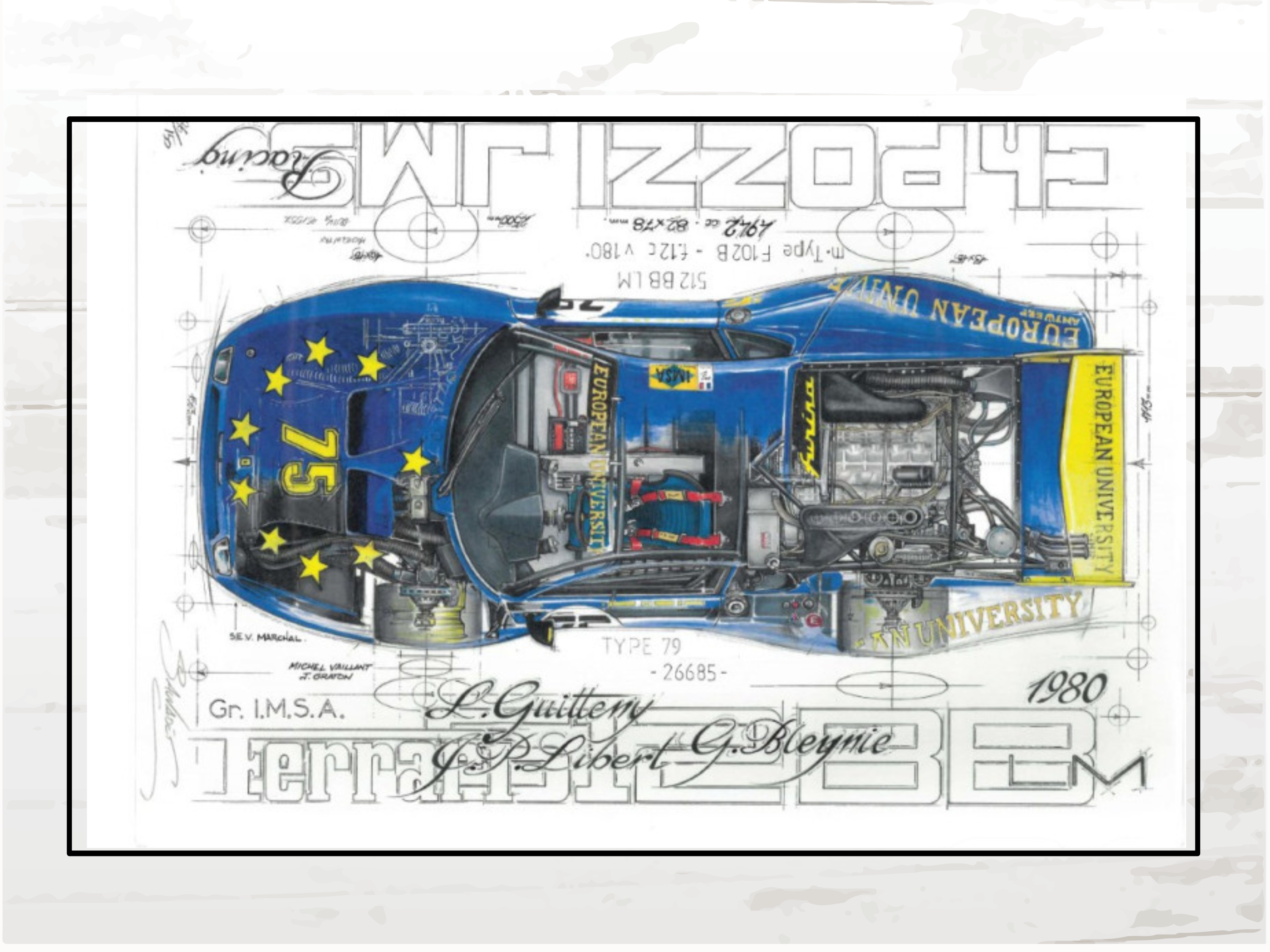 Ferrari 512 BB Le Mans 1980 Art Print | Limited Edition Racing Poster 30x40cm