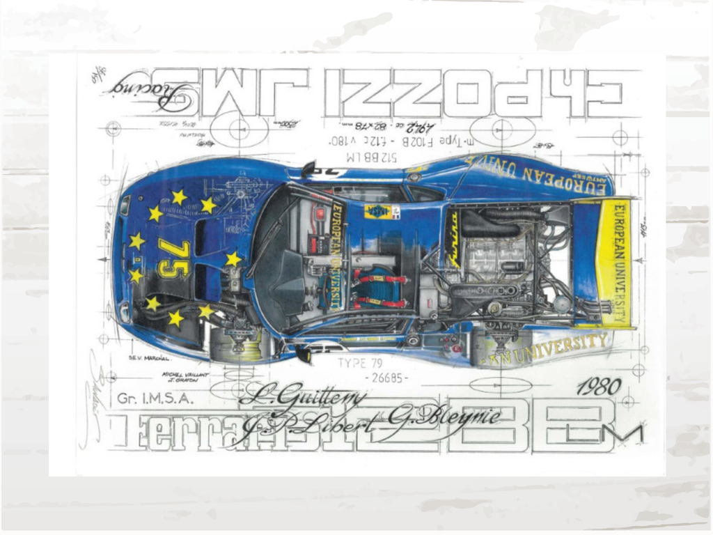 Ferrari 512 BB Le Mans 1980 Art Print | Limited Edition Racing Poster 30x40cm