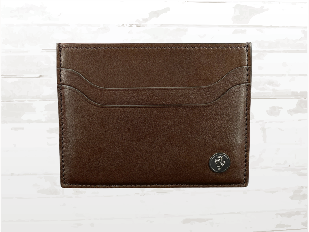 Ferrari Leather Card Holder by Tod’s – Brown Luxury Wallet Gift