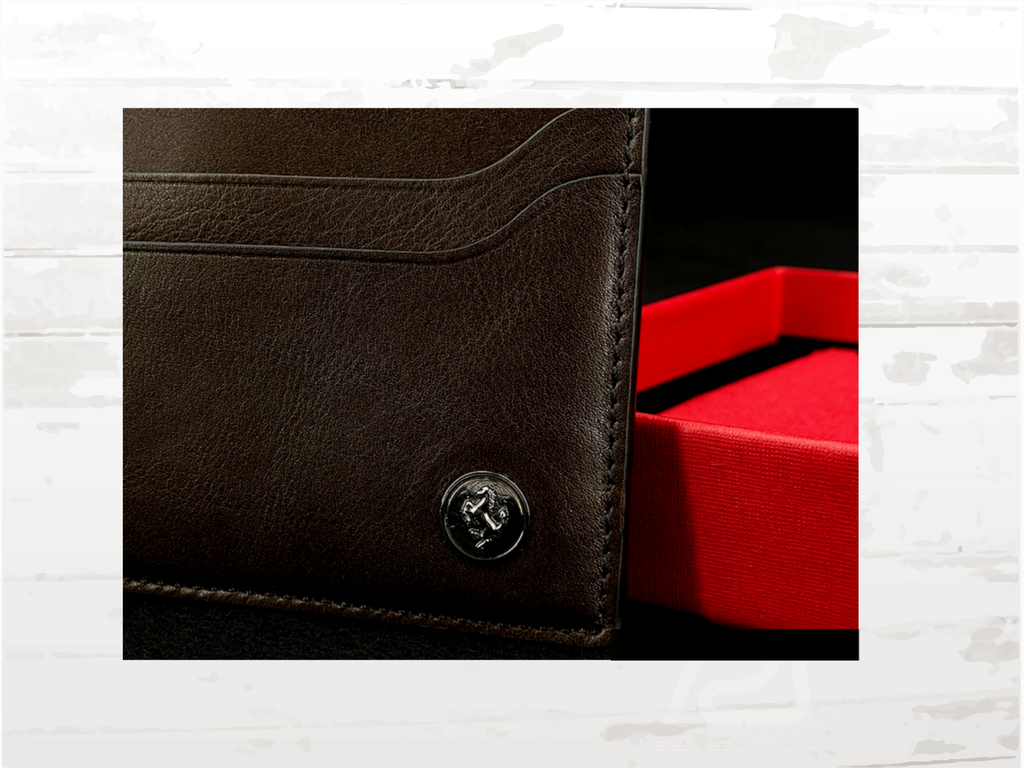 Ferrari Leather Card Holder by Tod’s – Brown Luxury Wallet Gift