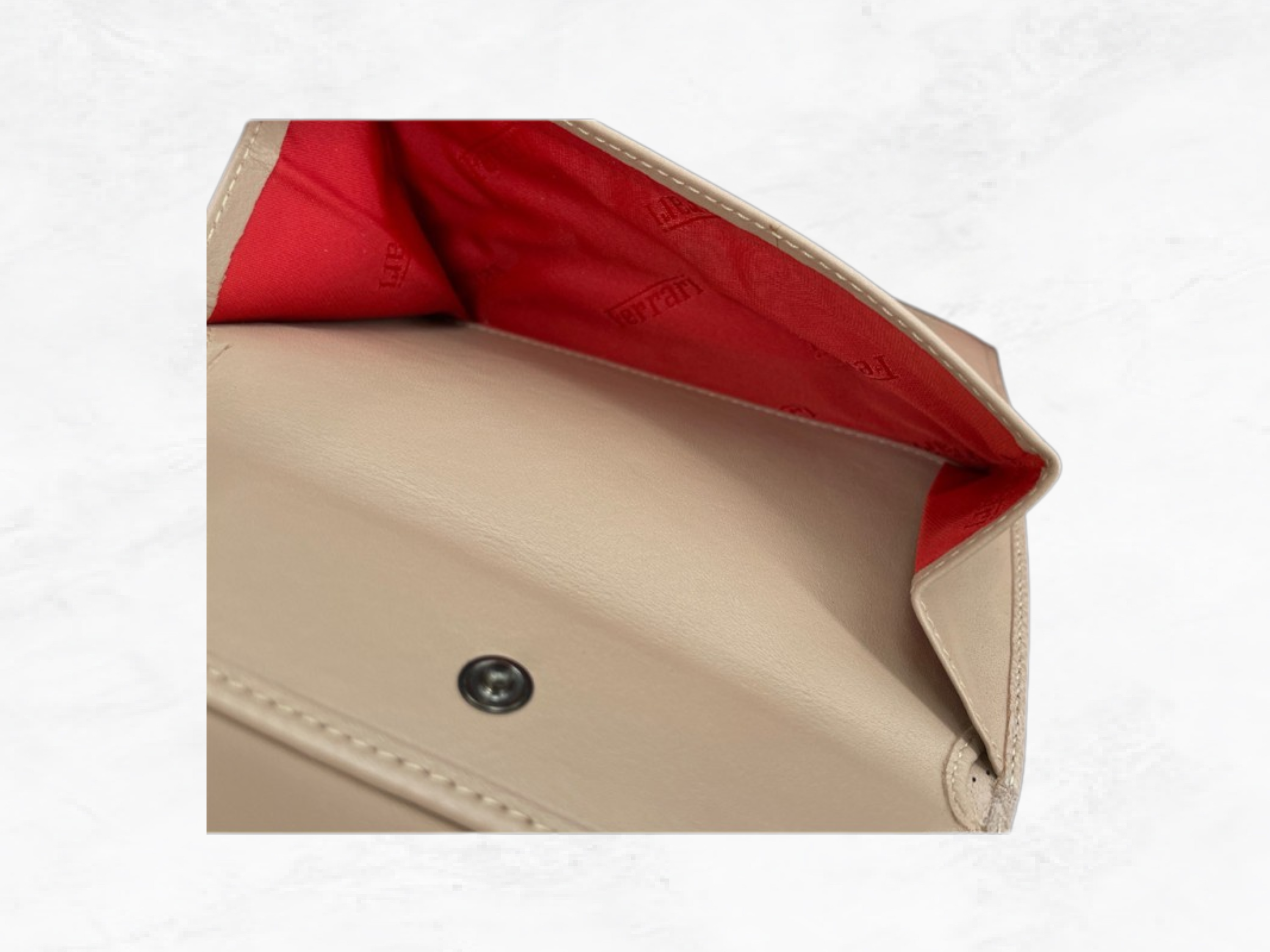 Ferrari GT Collection Wallet | Beige Grained Leather | Handmade in Italy