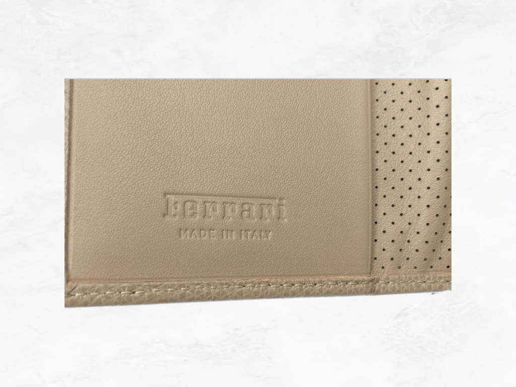 Ferrari GT Collection Wallet | Beige Grained Leather | Handmade in Italy