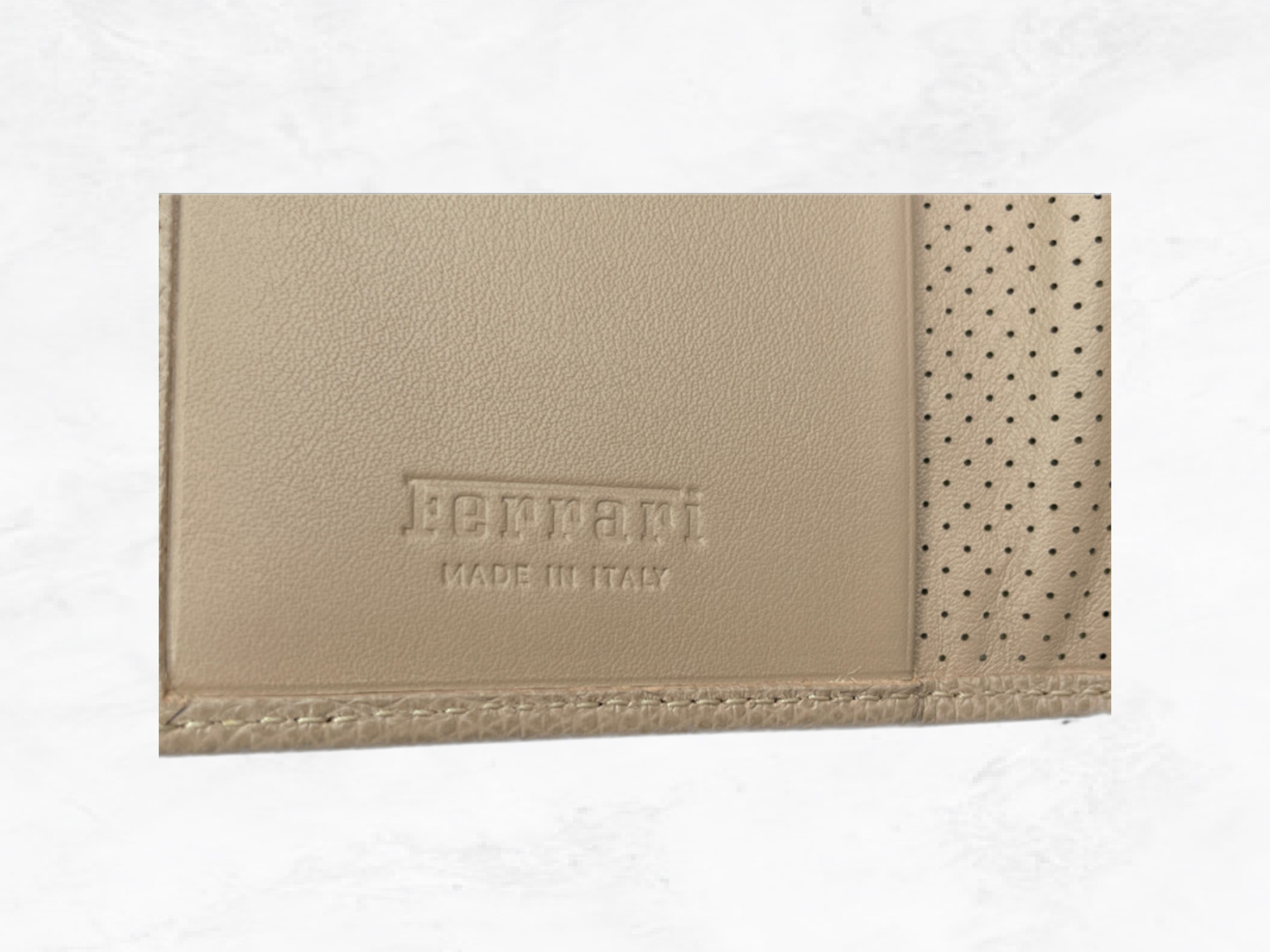 Ferrari GT Collection Wallet | Beige Grained Leather | Handmade in Italy