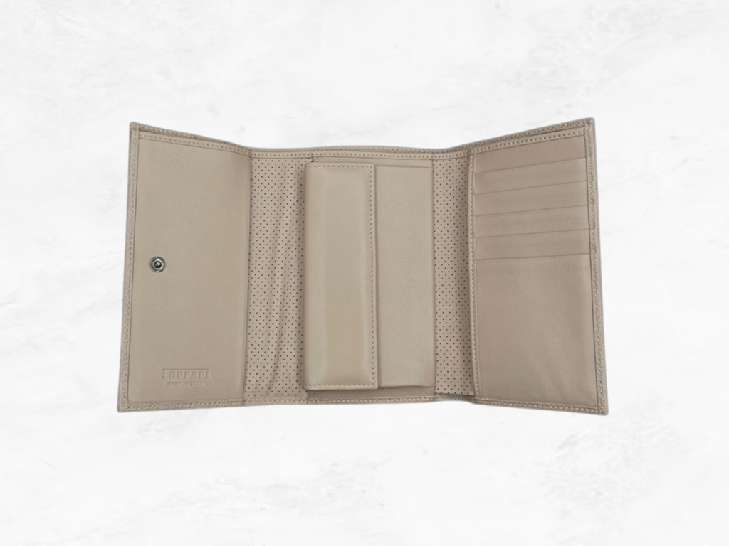 Ferrari GT Collection Wallet | Beige Grained Leather | Handmade in Italy