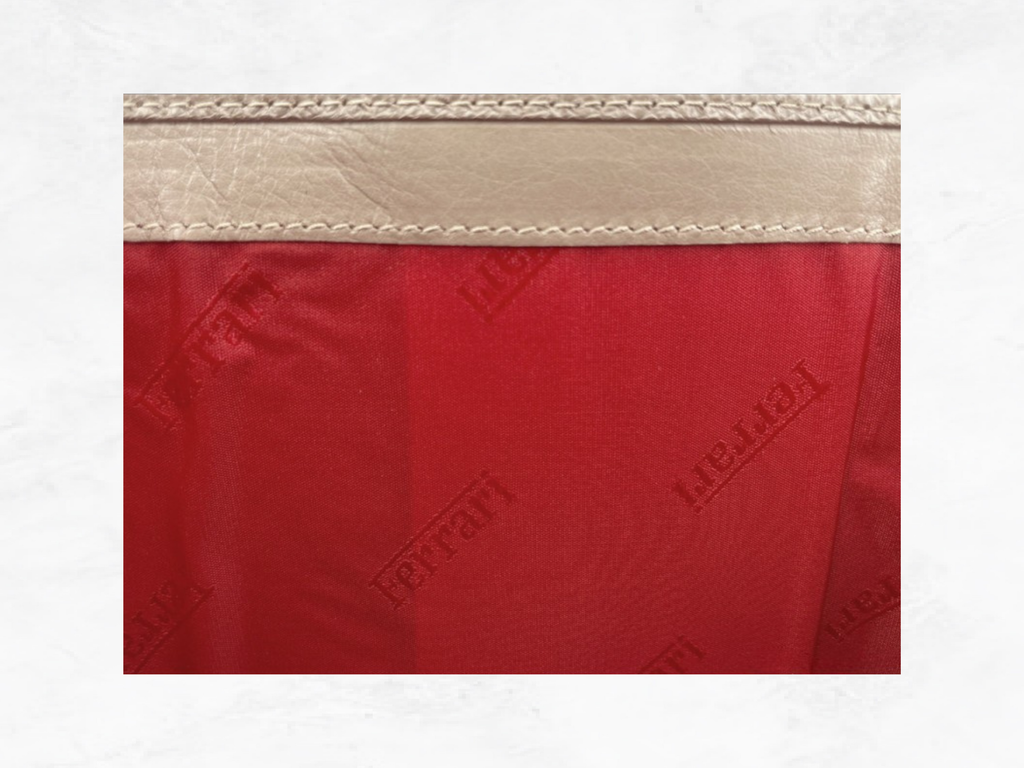 Ferrari GT Collection Wallet | Beige Grained Leather | Handmade in Italy