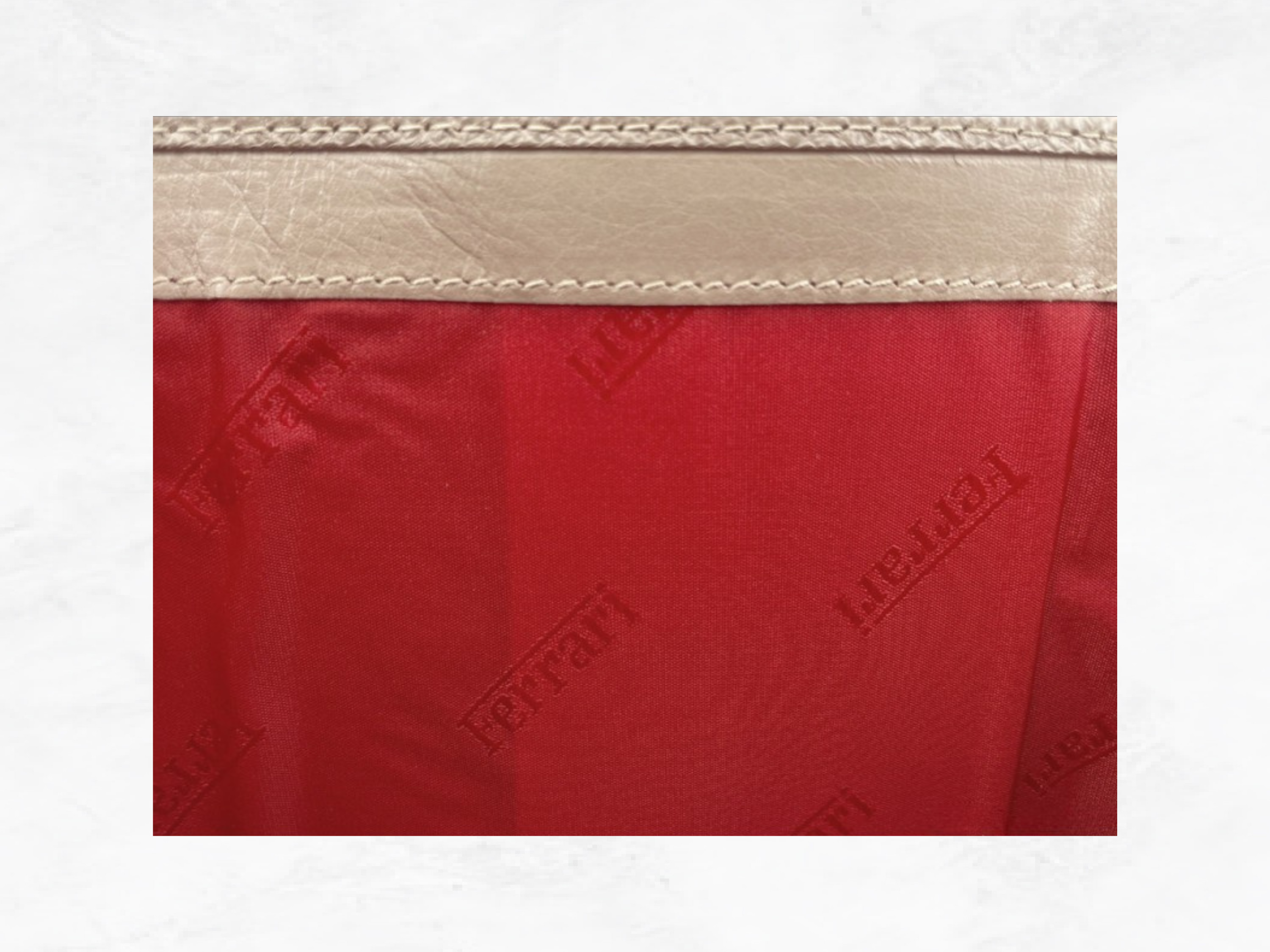 Ferrari GT Collection Wallet | Beige Grained Leather | Handmade in Italy
