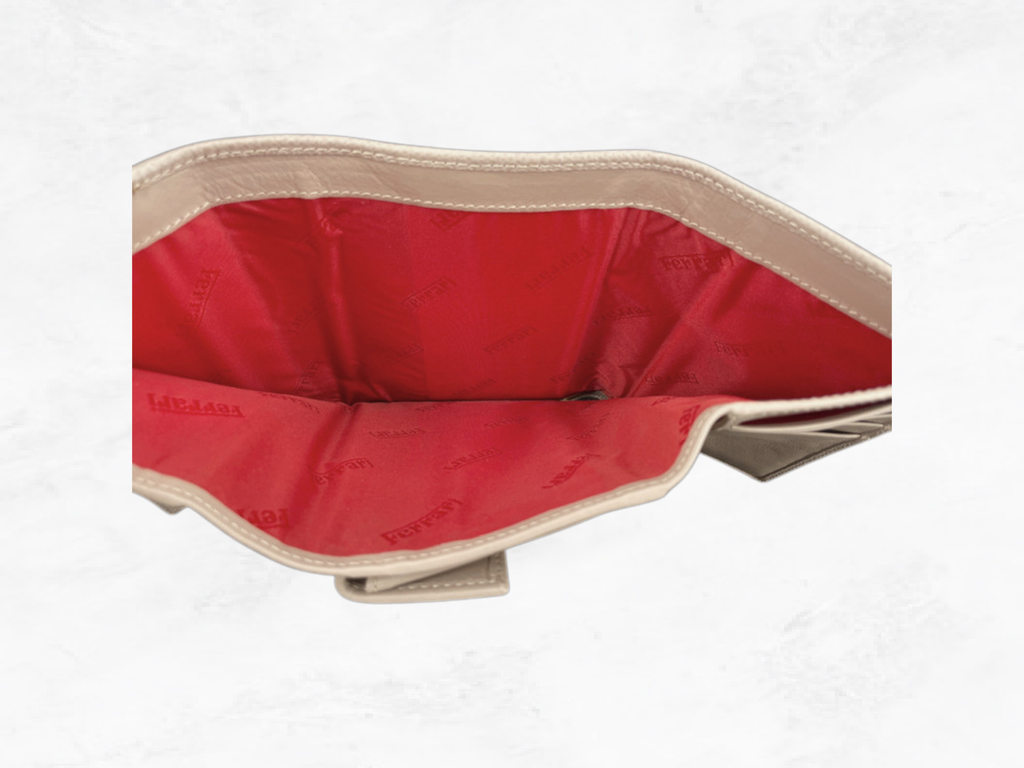 Ferrari GT Collection Wallet | Beige Grained Leather | Handmade in Italy