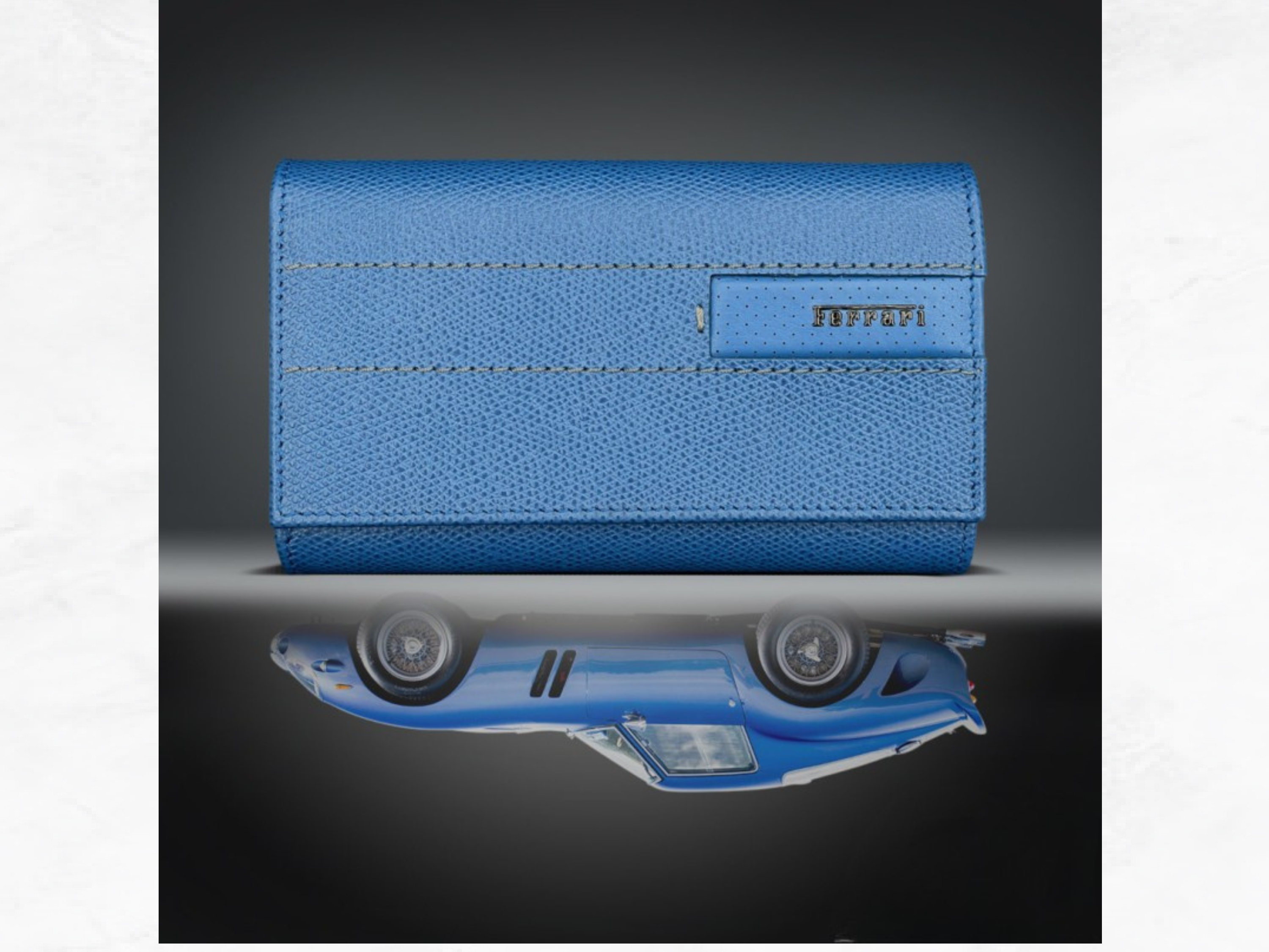 Ferrari Wallet Blue Leather – GT Collection