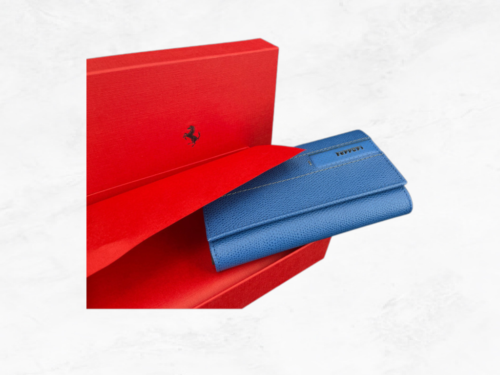 Ferrari Wallet Blue Leather – GT Collection