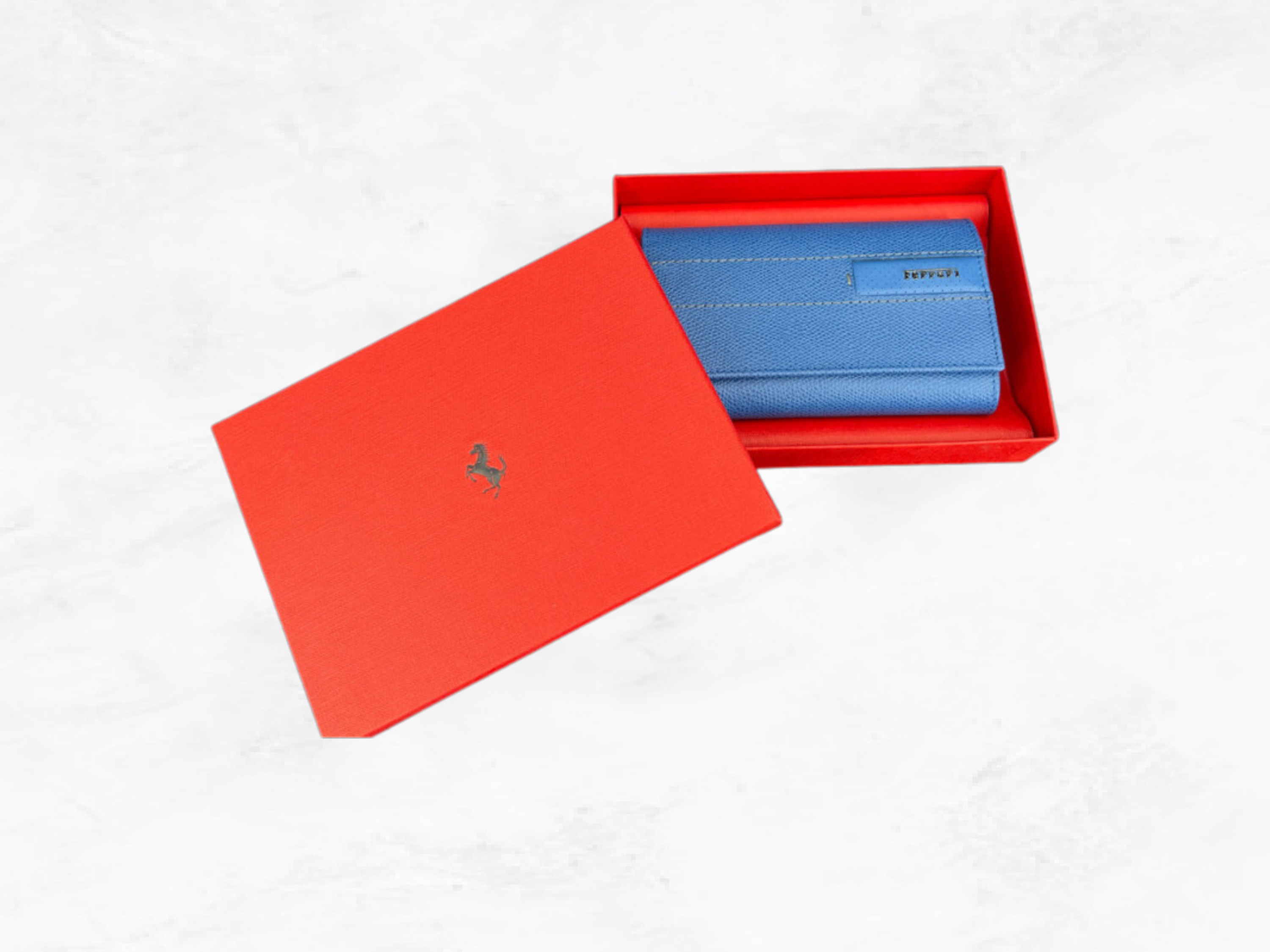 Ferrari Wallet Blue Leather – GT Collection