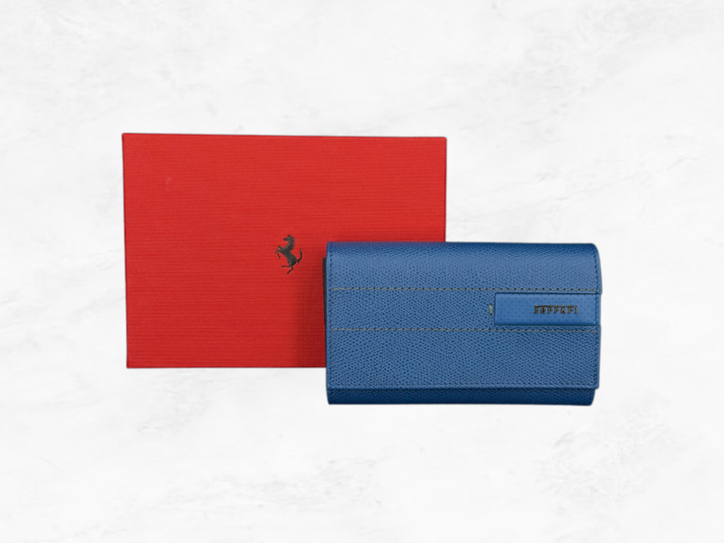 Ferrari Wallet Blue Leather – GT Collection