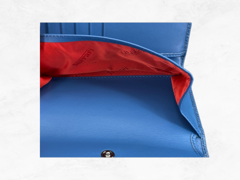 Ferrari Wallet Blue Leather – GT Collection