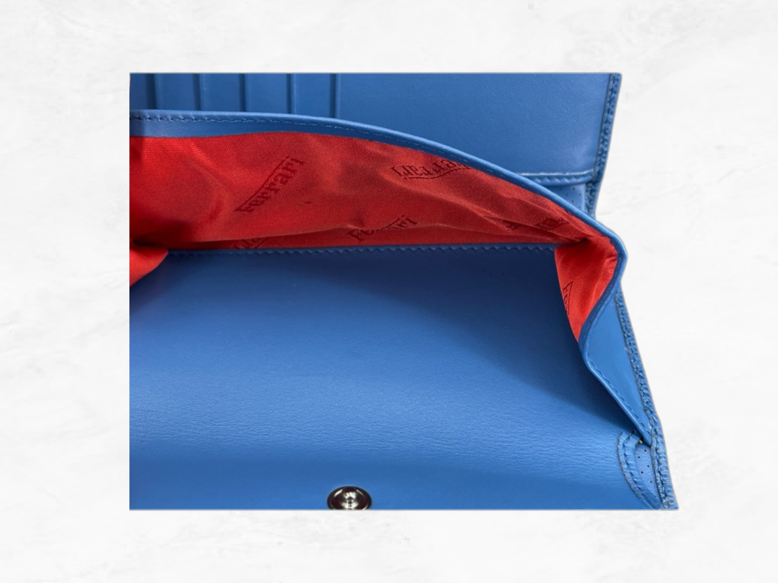 Ferrari Wallet Blue Leather – GT Collection