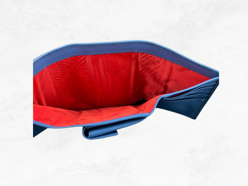 Ferrari Wallet Blue Leather – GT Collection