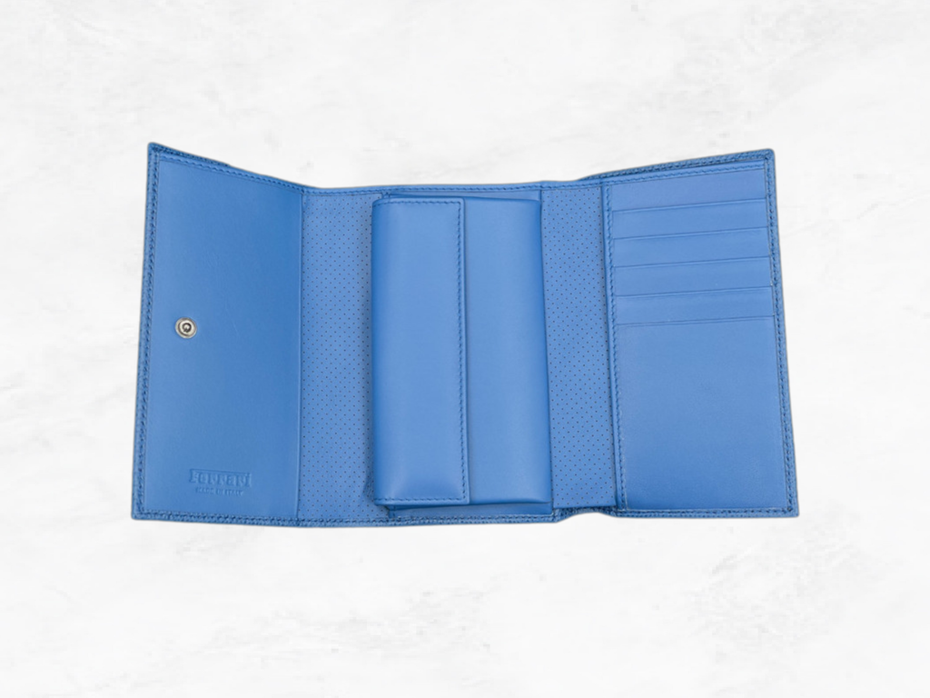 Ferrari Wallet Blue Leather – GT Collection