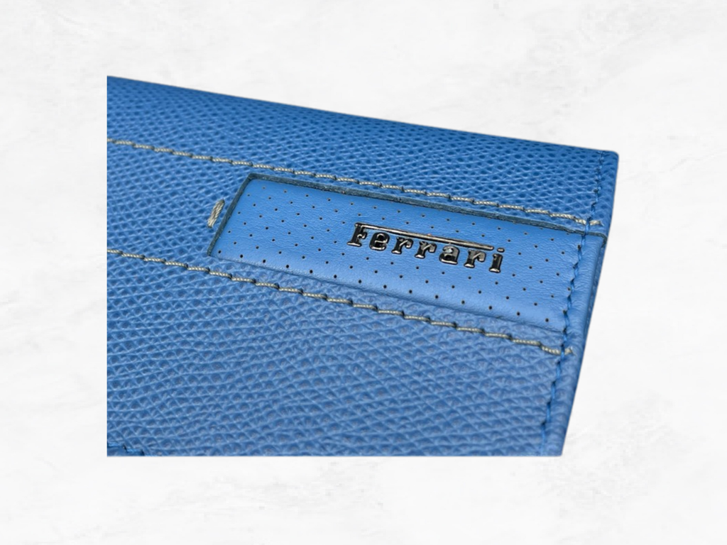Ferrari Wallet Blue Leather – GT Collection
