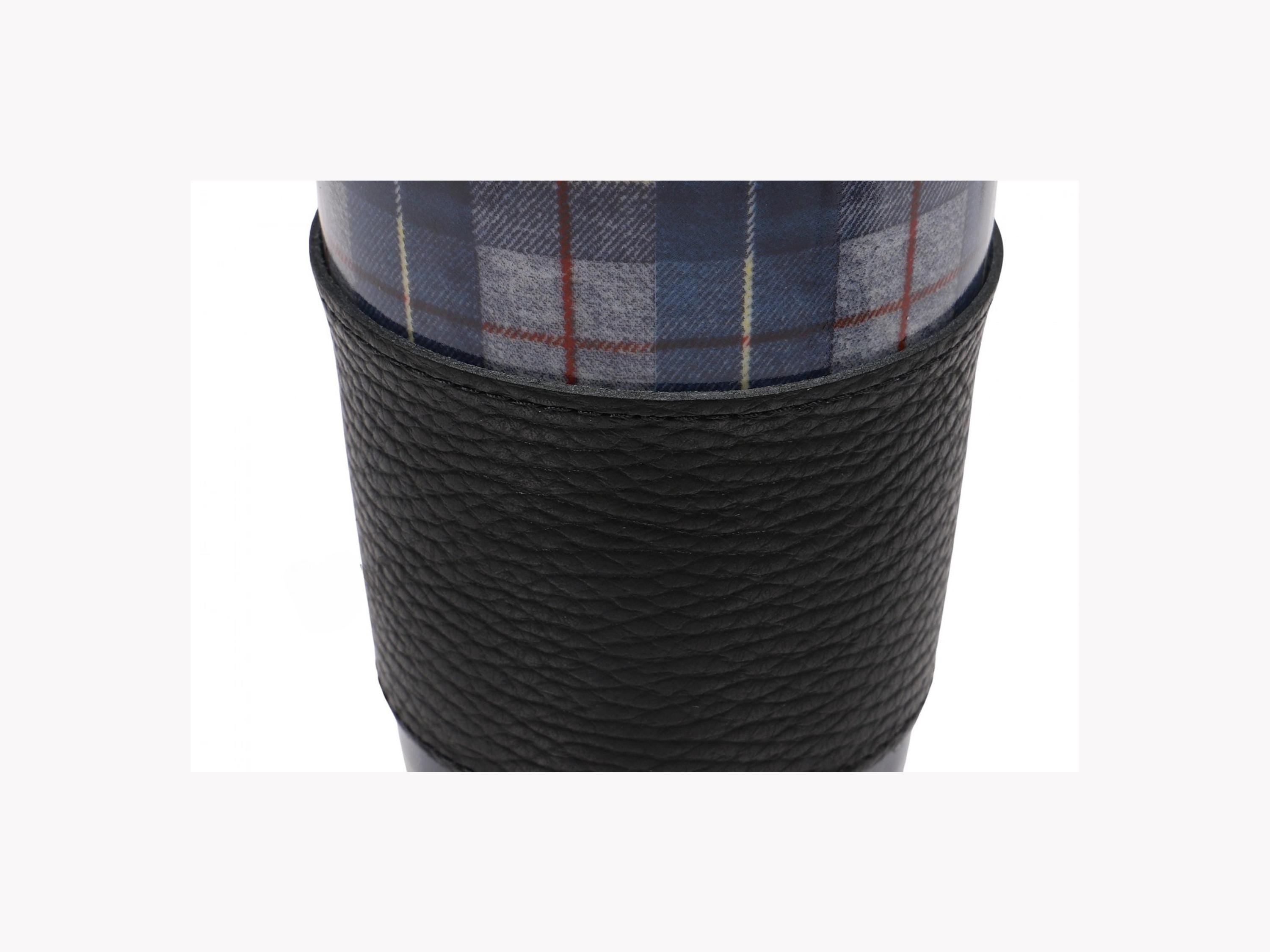 Porsche Blue Tartan Travel Mug: Retro 911-Inspired Coffee Cup