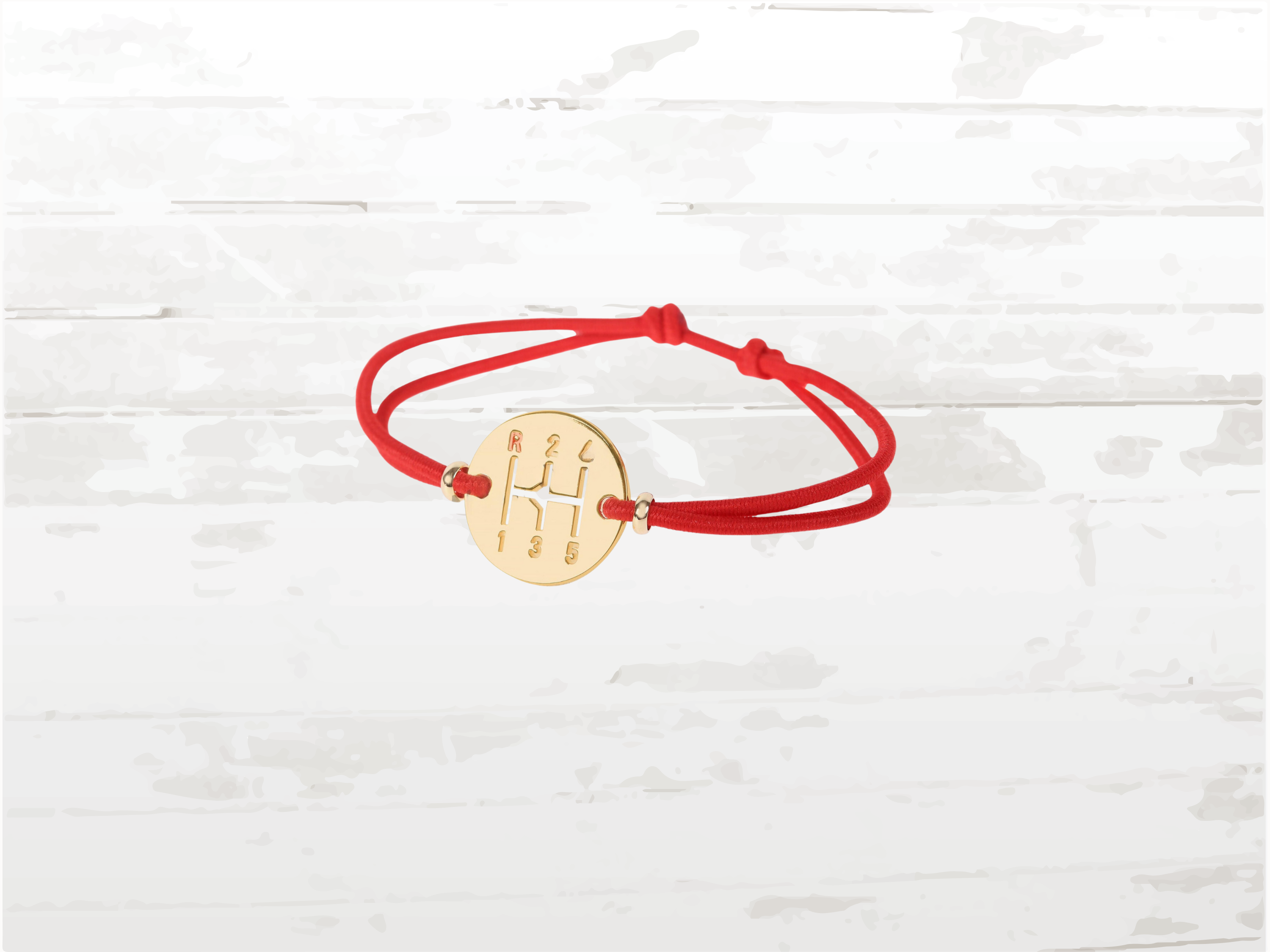 Gearbox Bracelet I Gold Finish I Red Cord IAdjustable length  I Driver Gift