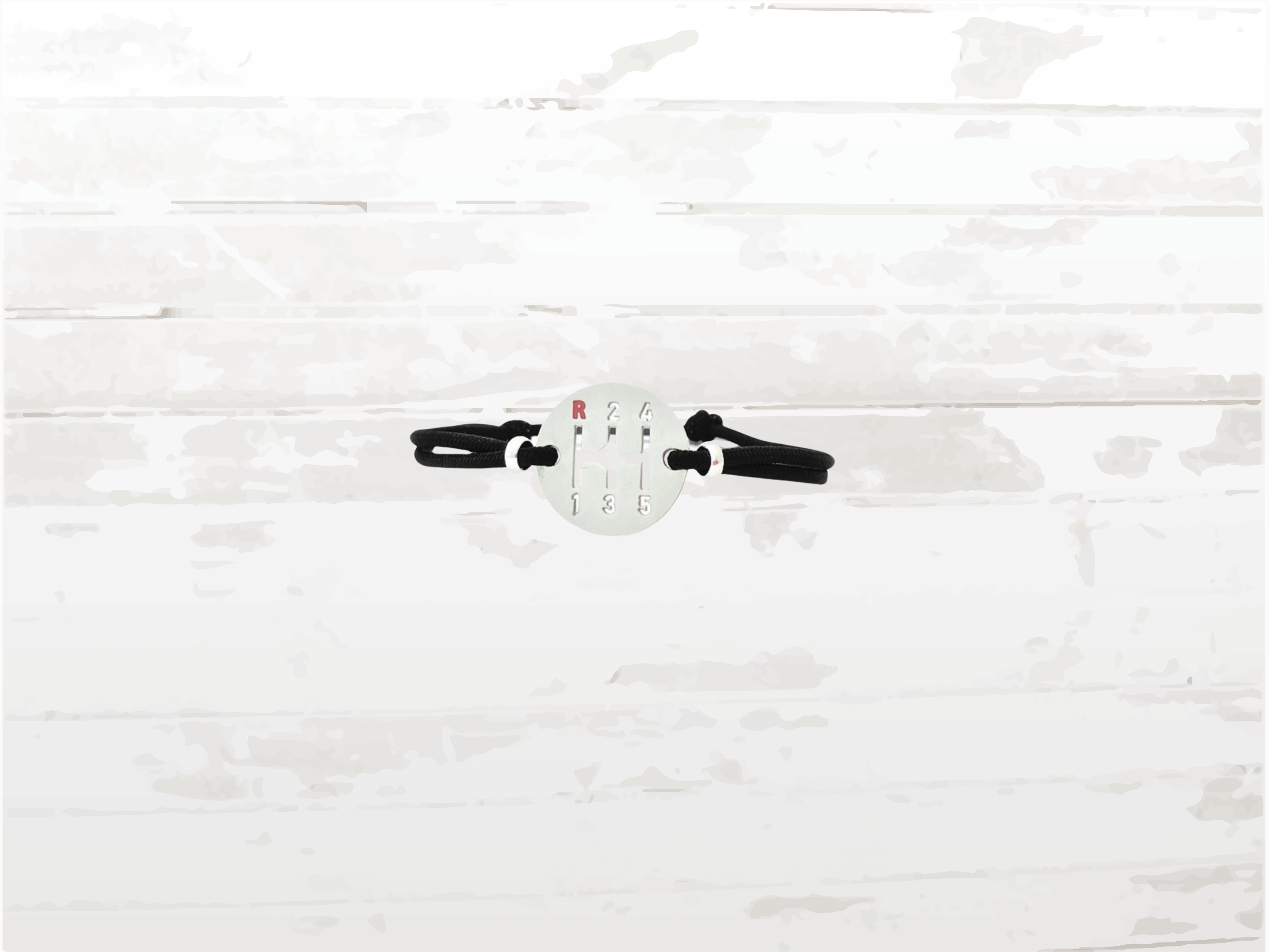 Gearbox Bracelet, Silver Finish, Black Cord, Adjustable length, Car Driver Jewelry
