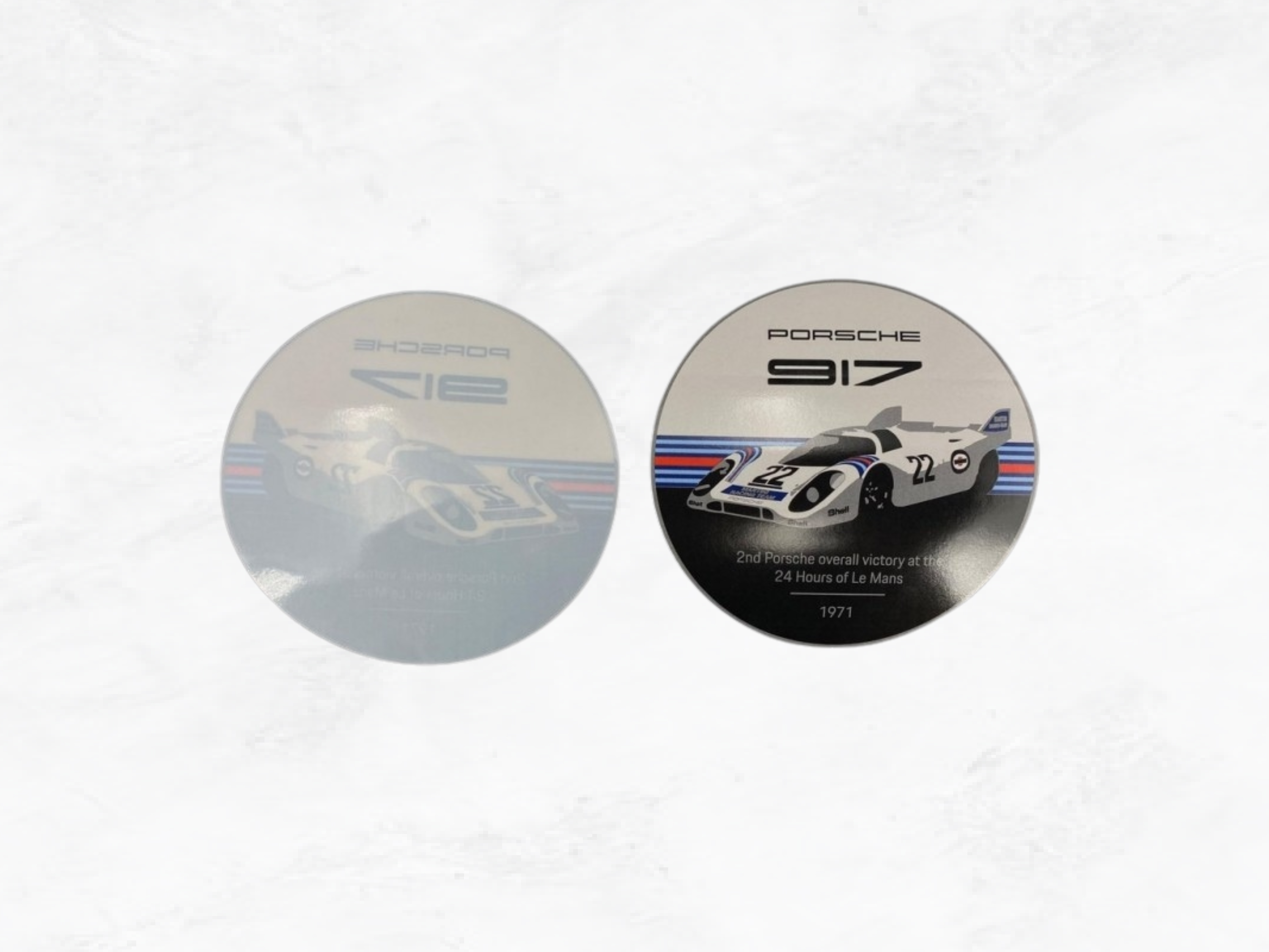 Porsche Grille Badge | 917 Martini Le Mans 1971 | No.22 | Limited Edition | White Black Blue Red