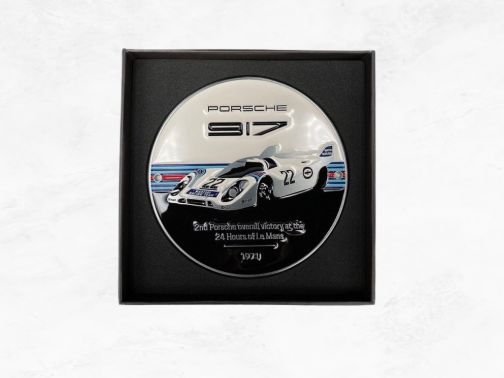 Porsche Grille Badge | 917 Martini Le Mans 1971 | No.22 | Limited Edition | White Black Blue Red
